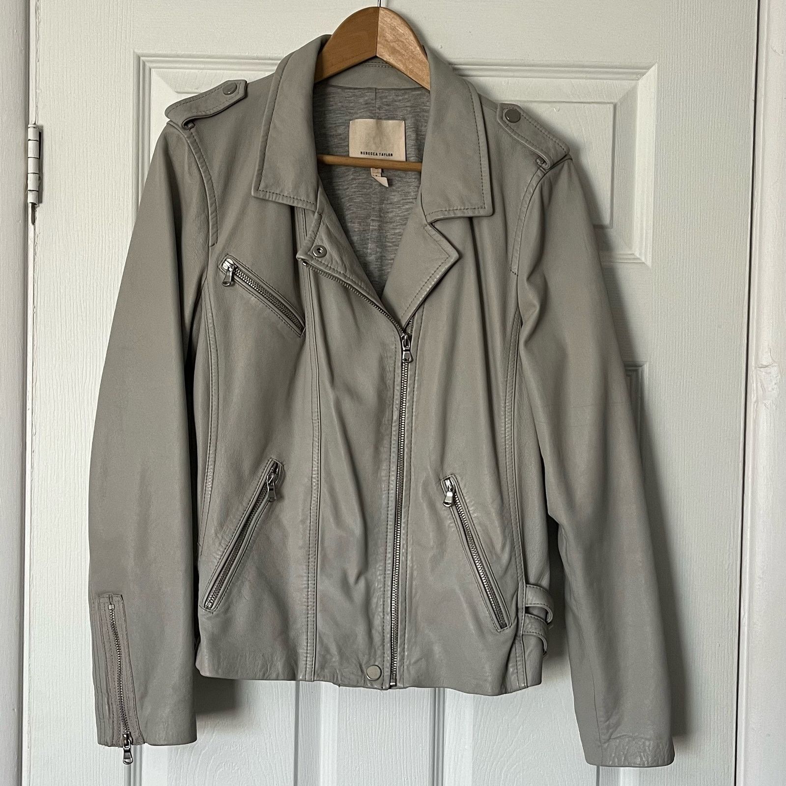 Rebecca Taylor Rebecca Taylor Lamb Leather Biker Jacket - Size 12 Size XL / US 12-14 / IT 48-50 - 1 Thumbnail