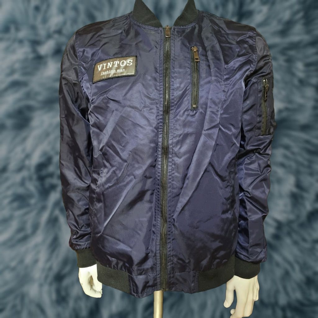 Kingsman VINTOS Jacket Men Windbreaker 80s Blue Mid-Length Zip Full Zip Regular L Large Vintage Kingsman Engrish Size US L / EU 52-54 / 3 - 1 Thumbnail