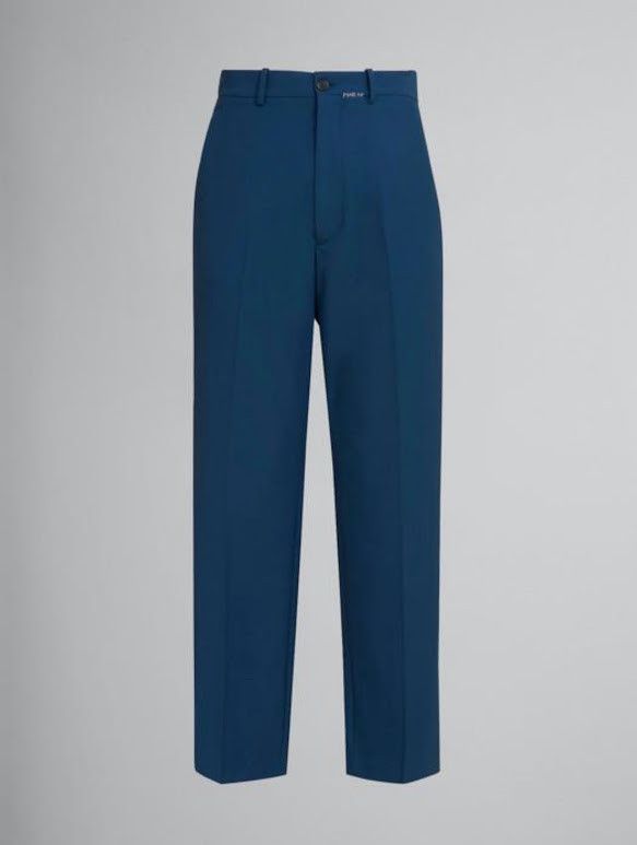 Marni o1w1db10326 Wool Trousers in Blue Size US 34 / EU 50 - 1 Thumbnail