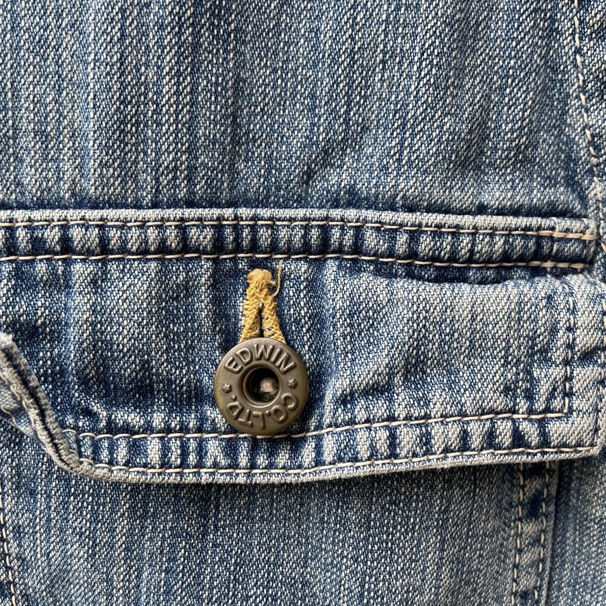Edwin 🔥Vintage 1997 Edwin Stone Washed Workwear Chore Denim Jacket Size US M / EU 48-50 / 2 - 7 Thumbnail