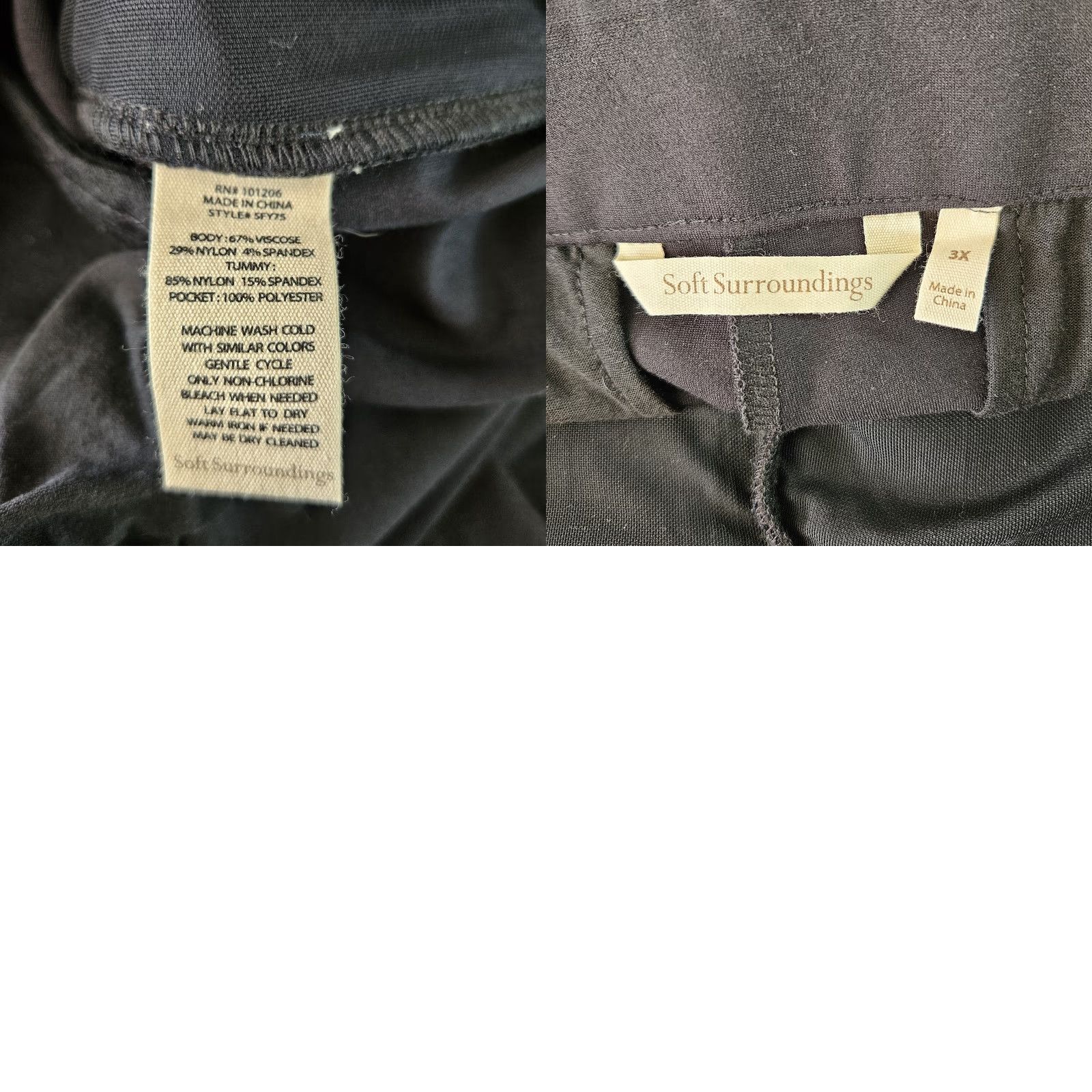 Soft Surroundings VINTAGE? No — Soft Surroundings Womens Pull On Ponte Pants Black 3X Wide-Leg High Rise Dress Pants Size 40" / US 18 - 8 Thumbnail