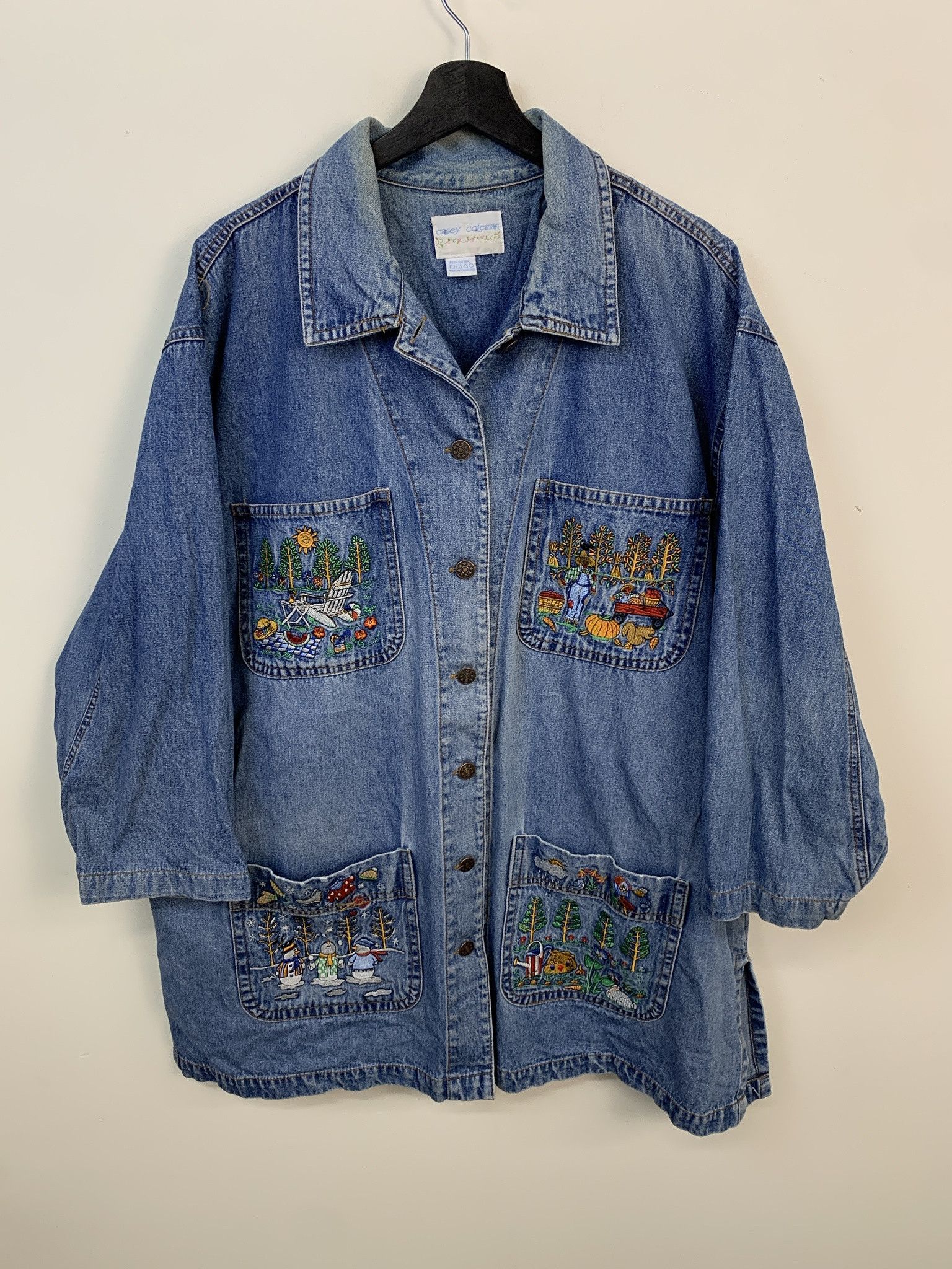 Vintage 1990s Denim Jacket 4 Seasons Denim Chore Coat Size XL