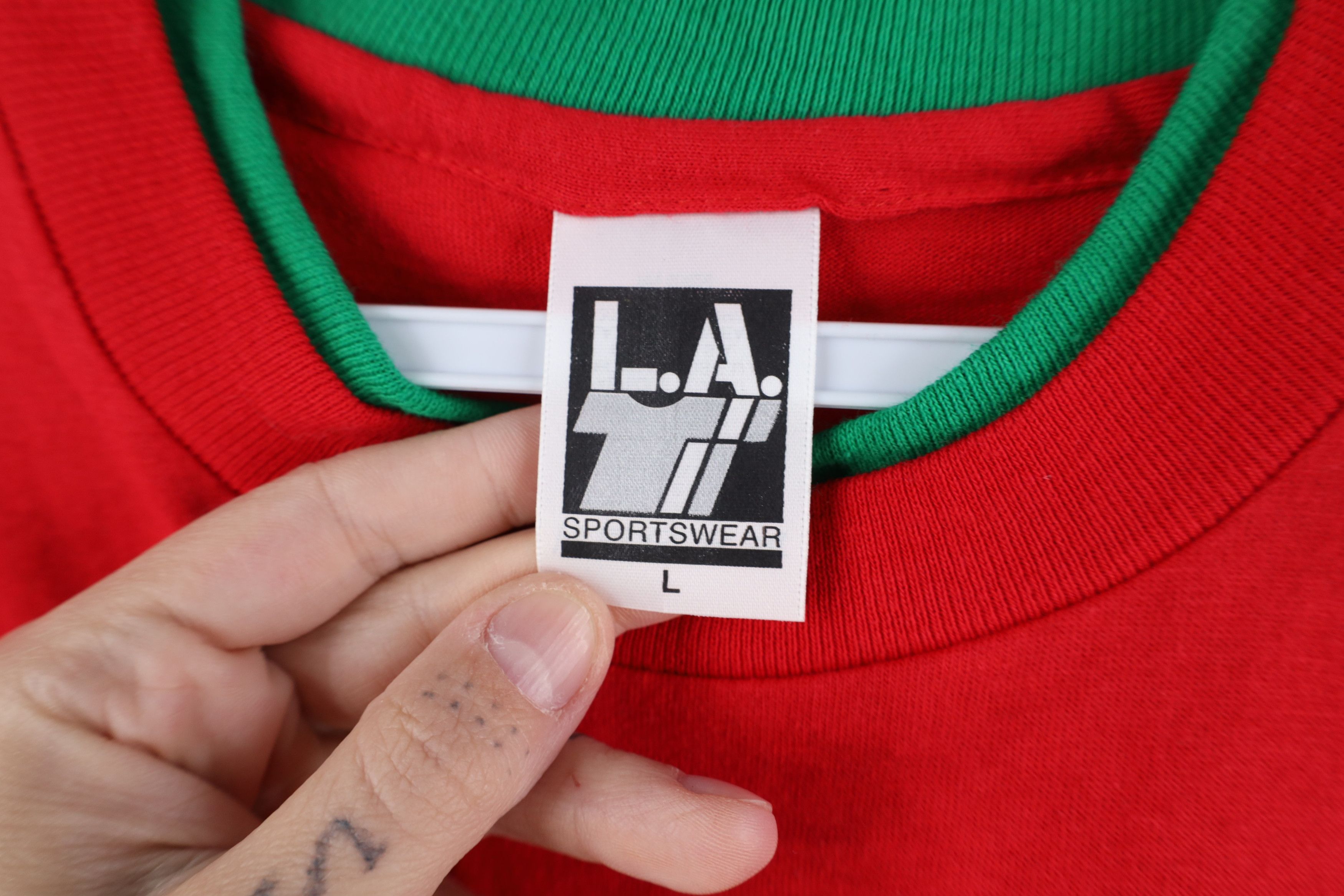 Vintage Vintage 90s Streetwear Heavy Layered T-Shirt Cotton Red USA Size US L / EU 52-54 / 3 - 7 Thumbnail