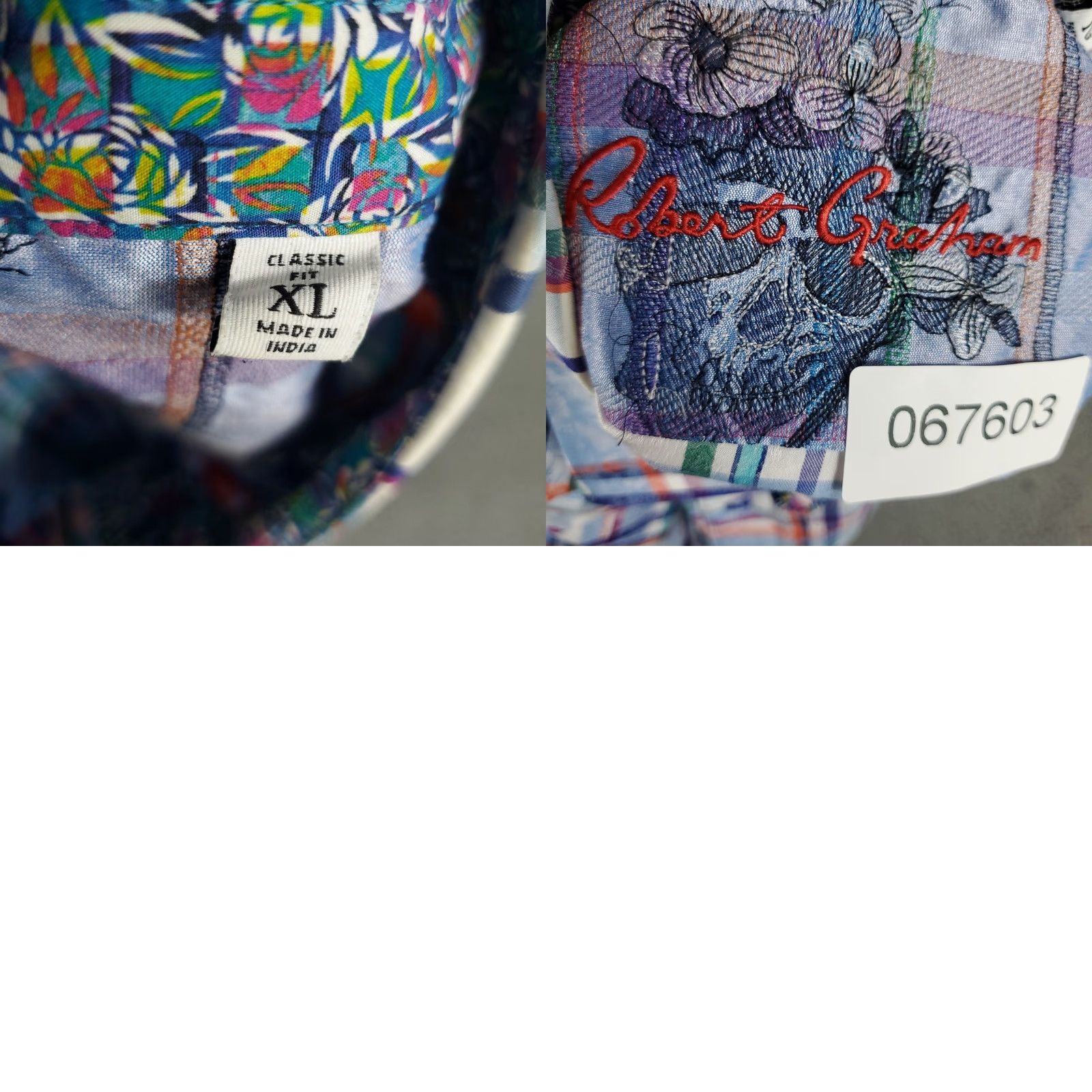 Robert Graham Robert Graham Shirt Mens XL Blue Skull Plaid Button-Up Long Sleeve Classic Casual Formal Size US XL / EU 56 / 4 - 8 Thumbnail