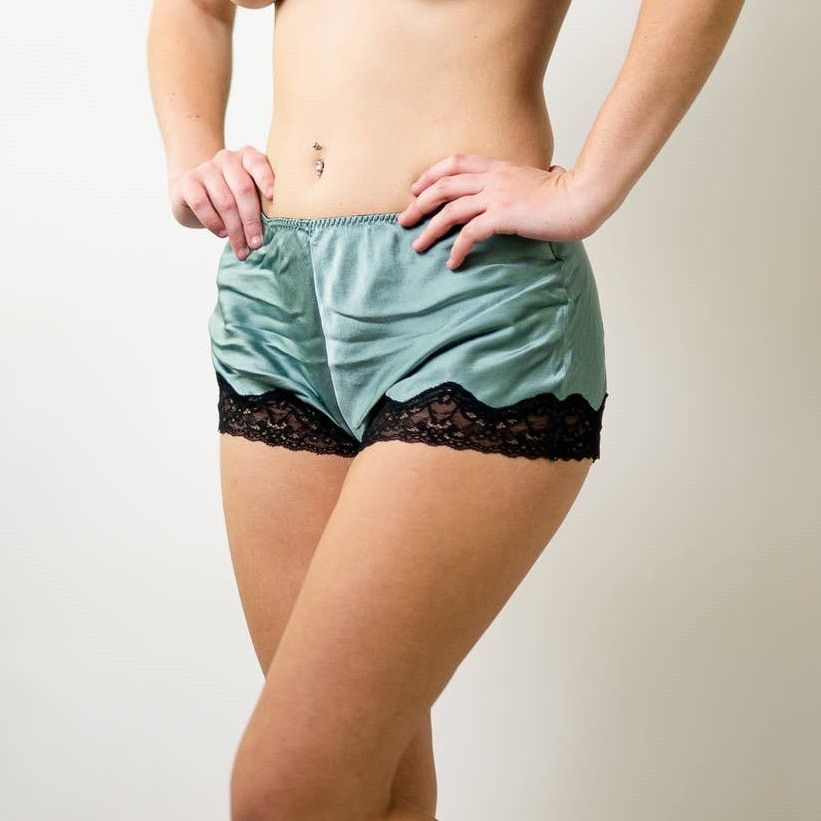 Designer Samantha Change Classic Silk Tap Shorts - Clearwater - M Size ONE SIZE - 4 Thumbnail