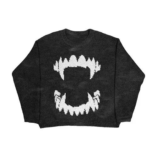 Japanese Brand Mizuhara x Kan Vintage Vampire Teeth Sweater Y2k Size US L / EU 52-54 / 3 - 7 Thumbnail