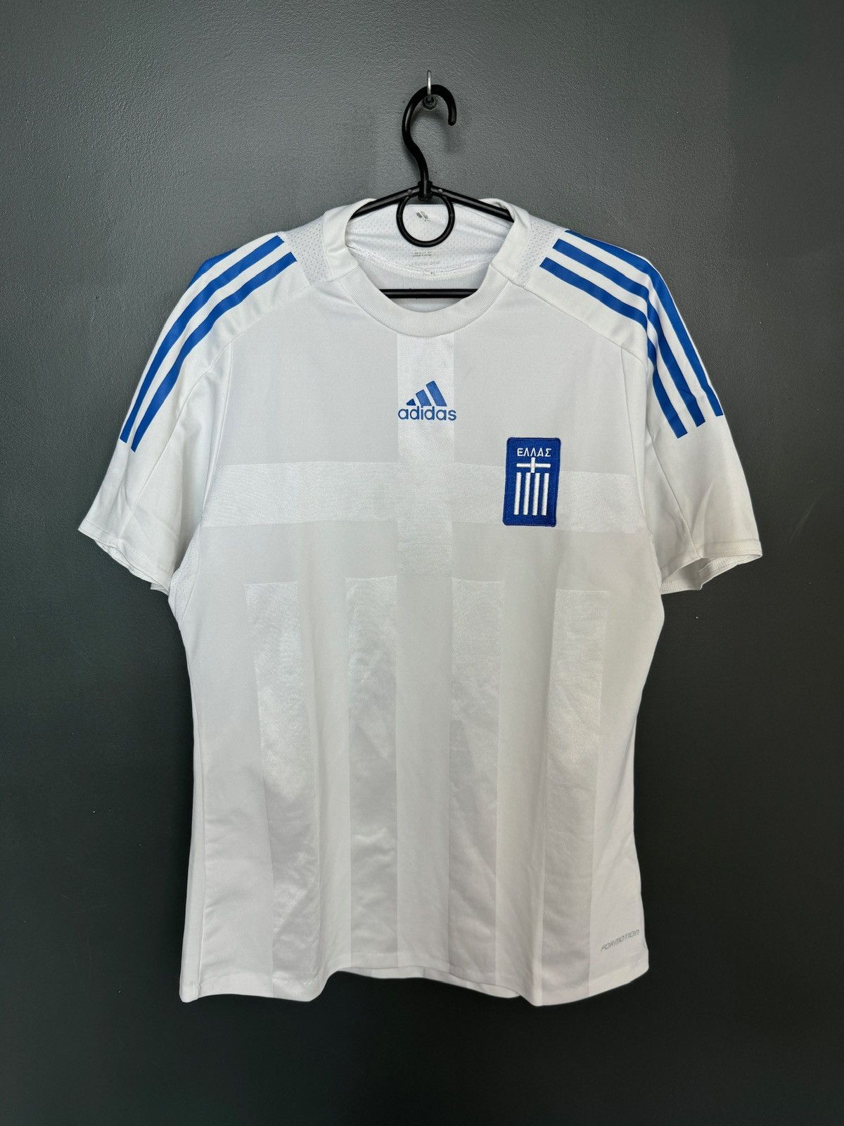 image of Adidas x Soccer Jersey Greece National Football Team Player Issue Formotion Jersey in White (Size M