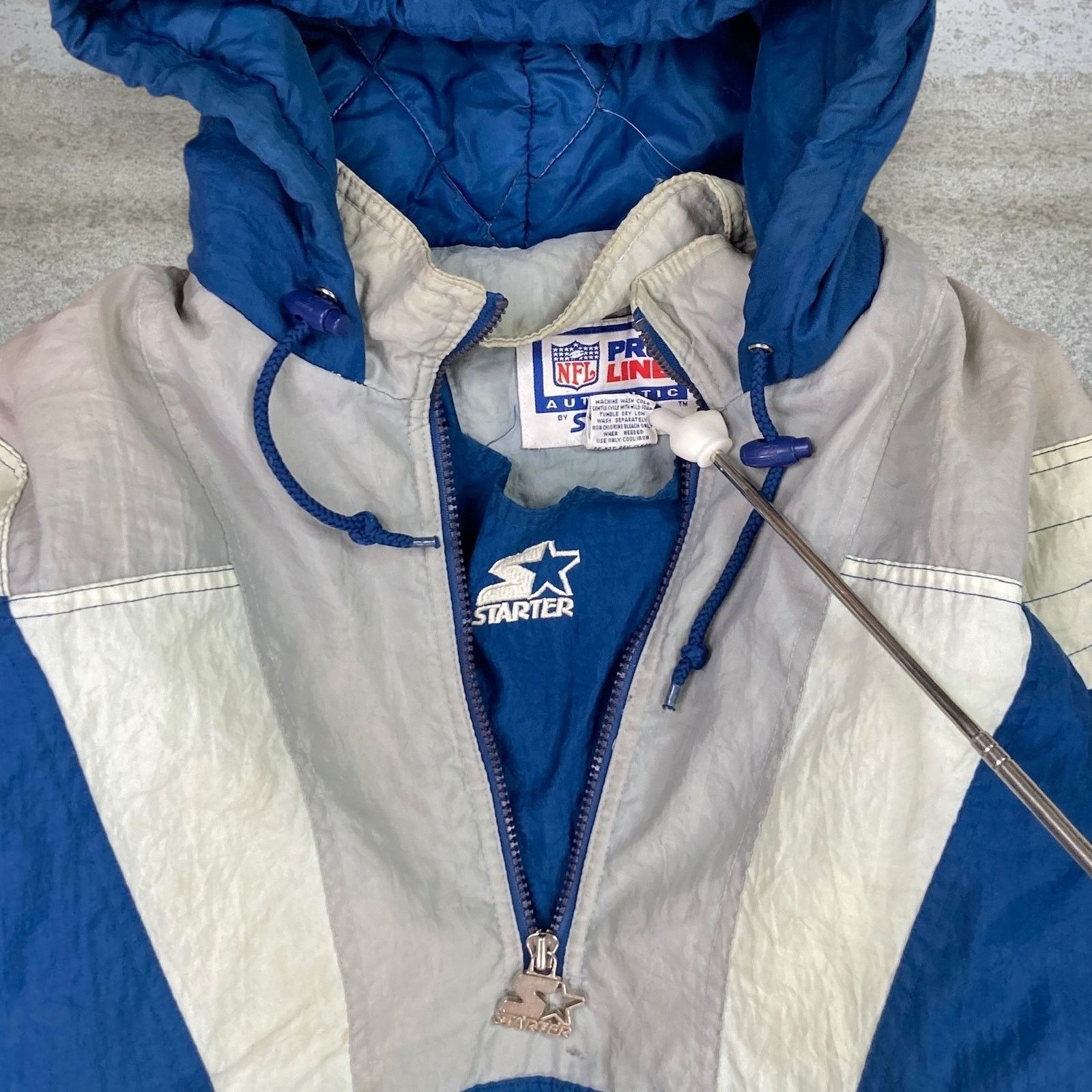 Starter Vintage Y2K Starter Cowboys Puffer Jacket Mens L Blue White Size US L / EU 52-54 / 3 - 5 Thumbnail