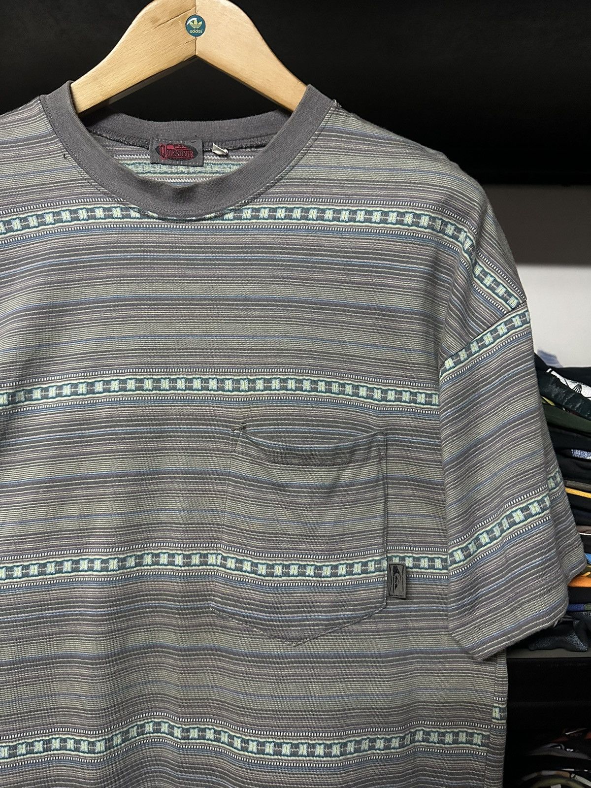 Quiksilver Vintage 80s Quiksilver Boxy Stripe Pocket Tee Size US L / EU 52-54 / 3 - 2 Thumbnail