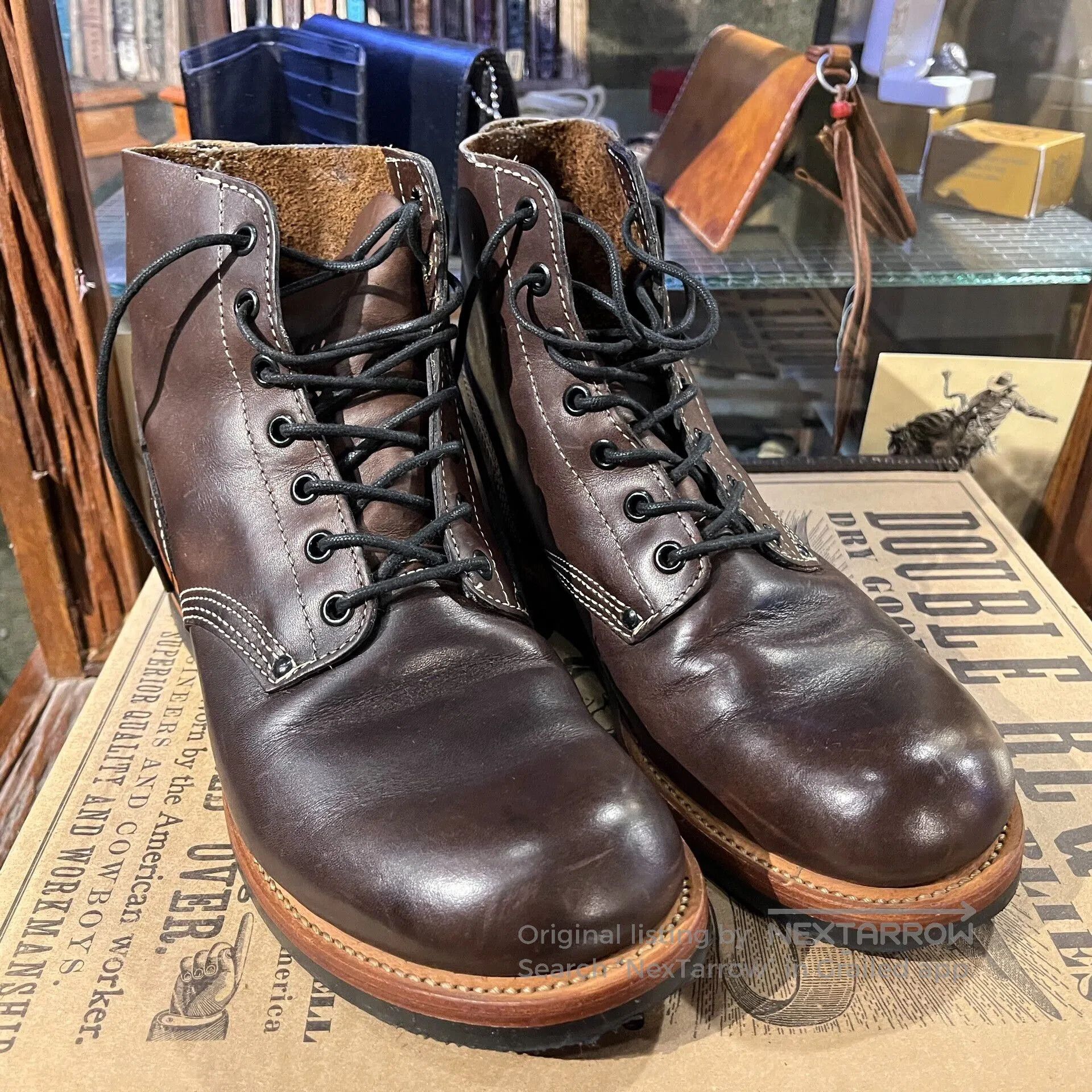 RRL Ralph Lauren brown leather work boots by double rl. Size US 8 / EU 41 - 2 Thumbnail