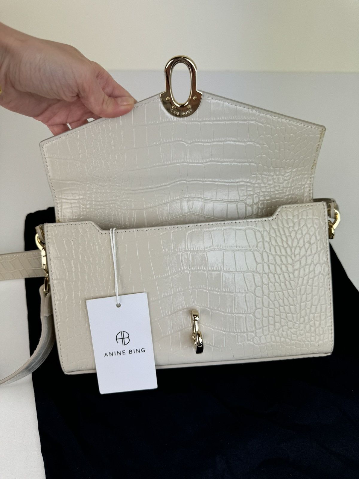 Anine Bing Anine Bing Colette leather croco embossed bag hand crossbody Size ONE SIZE - 15 Thumbnail