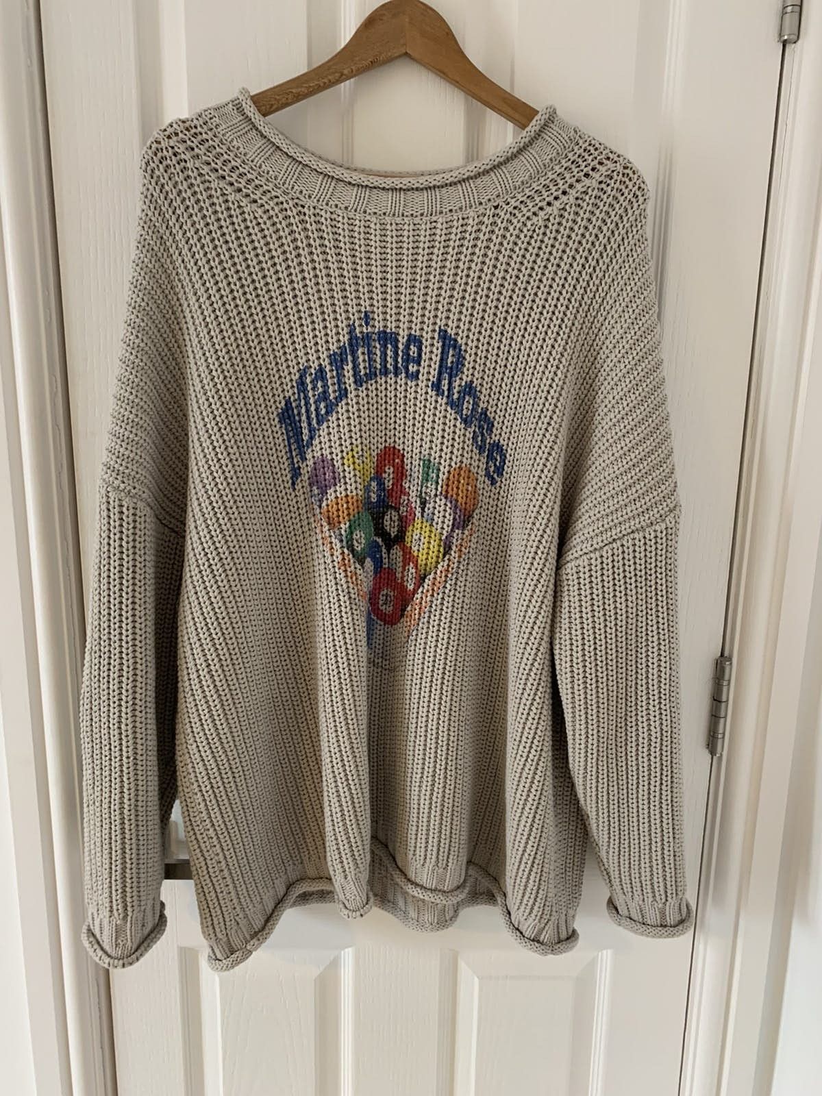 image of Martine Rose Chunky Knit Oversized Jumper in Grey, Men's (Size Small)