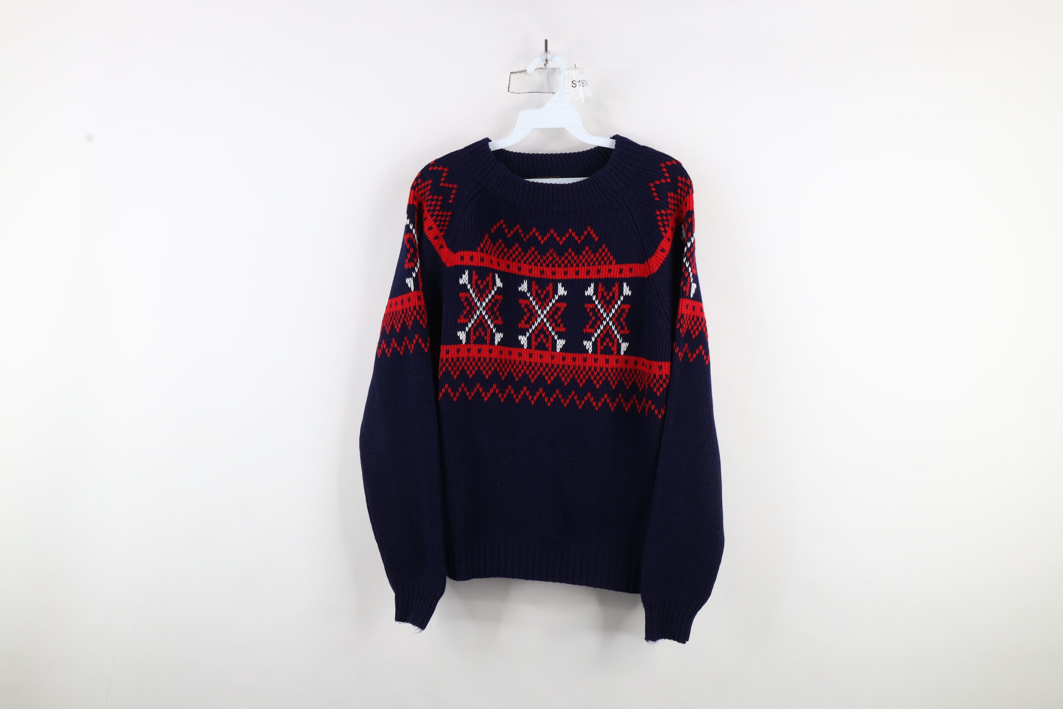 Vintage Vintage 70s Streetwear Snowflake Fair Isle Knit Sweater Size M / US 6-8 / IT 42-44 - 1 Thumbnail