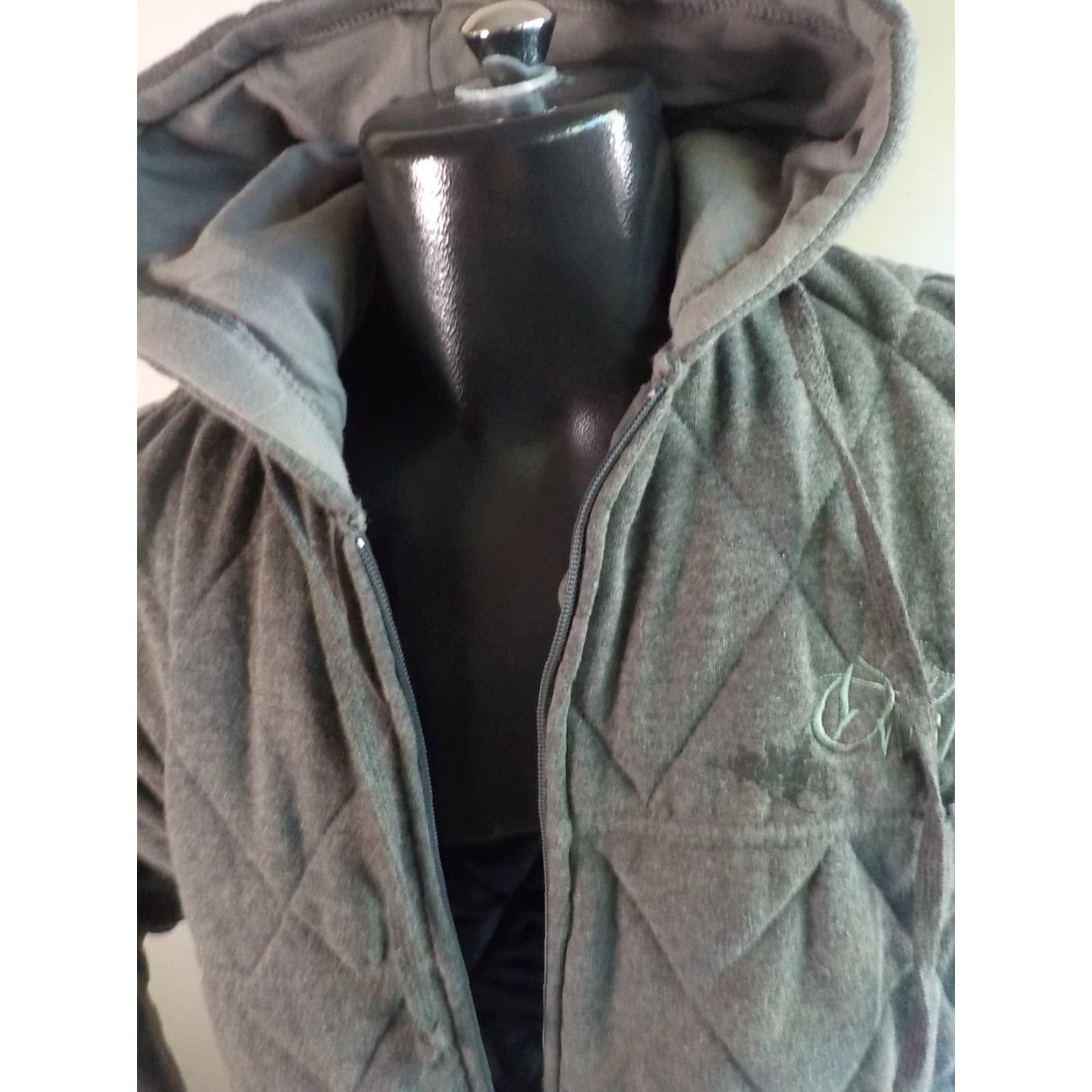 O'Neill O’Neill Zipper Front Quilted Hoodie Jacket Gray Large Mens Size US L / EU 52-54 / 3 - 2 Thumbnail