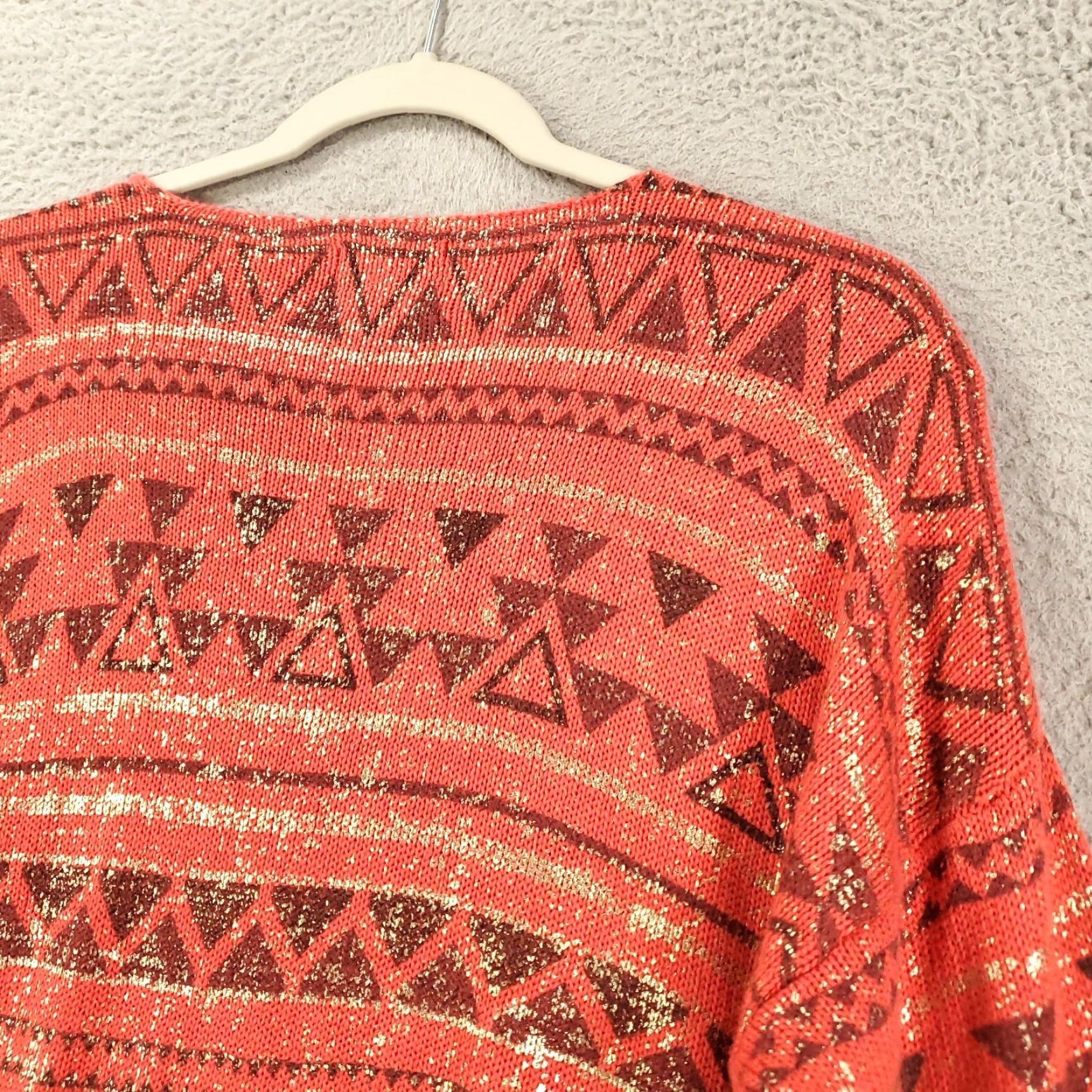 Vintage **Angie Geometric Sweater Women Large Orange Knit** User: Angie Geometric Sweater Women Large Orange Knit Size L / US 10 / IT 46 - 4 Thumbnail