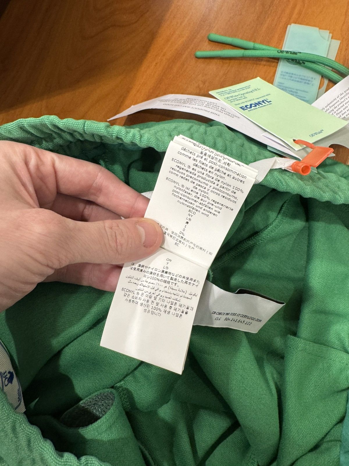 Off-White Off-White Green Eco Track Pants Size US 36 / EU 52 - 24 Thumbnail