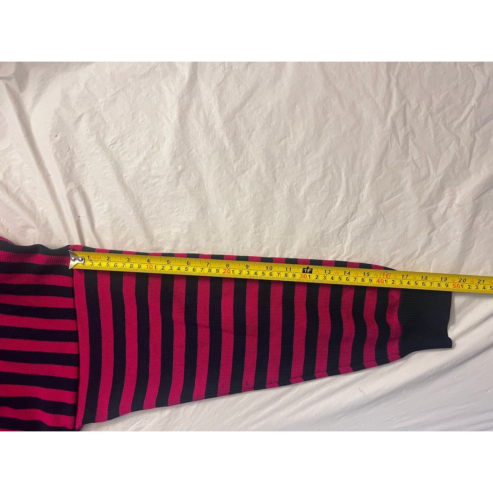 Other St. John Sportswear Navy/Magenta Striped V-Neck Cardigan Size M / US 6-8 / IT 42-44 - 10 Thumbnail