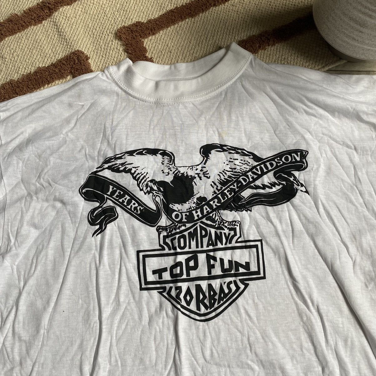 Band Tees VINTAGE 1992 YEARS OF HARLEY DAVIDSON TOP FUN MALLORCA TEE Size US XL / EU 56 / 4 - 3 Thumbnail