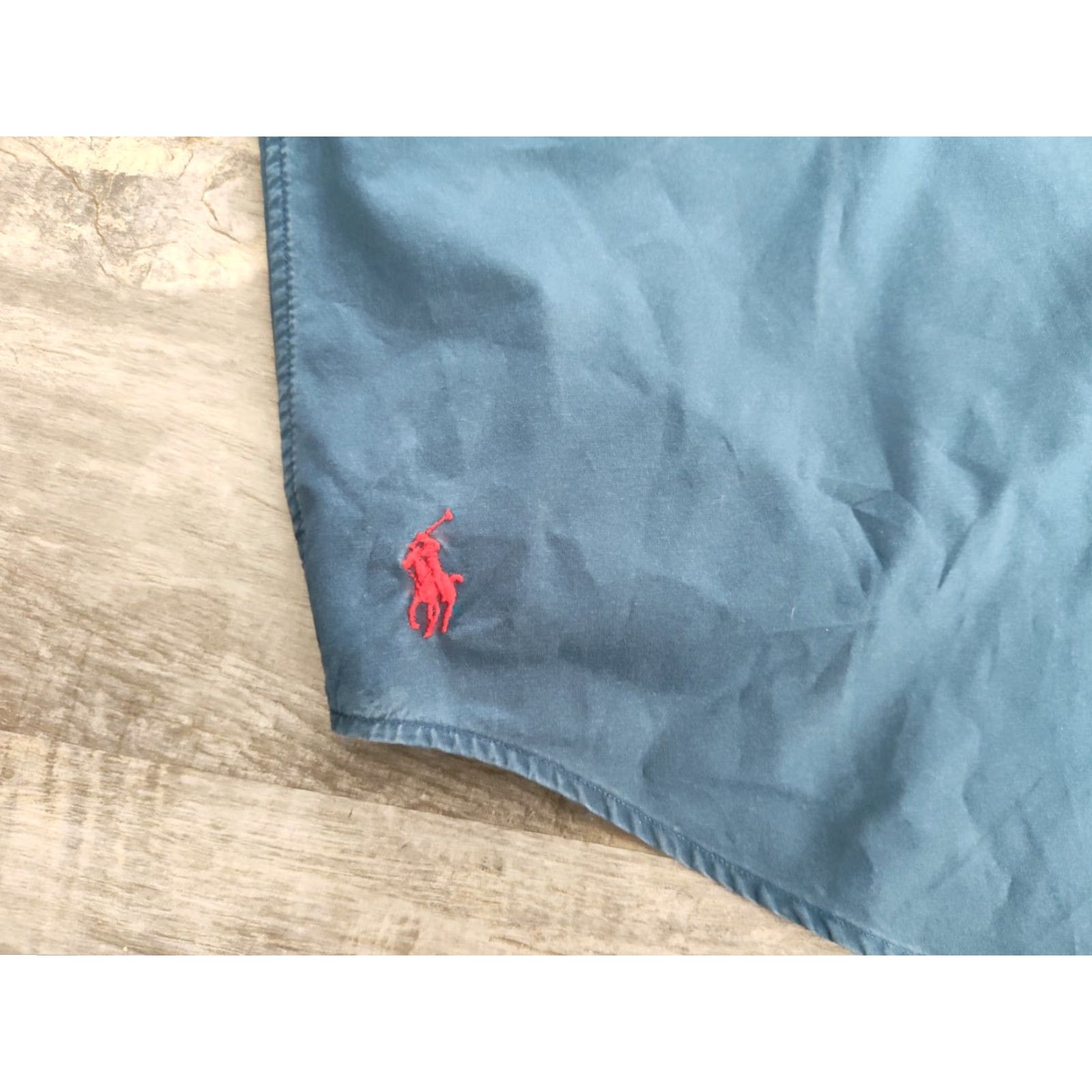 Ralph Lauren Polo Ralph Lauren Mens Button Down Shirt Blue Solid Long Sleeve Cotton XL Red Lower Pony Size US XL / EU 56 / 4 - 4 Thumbnail