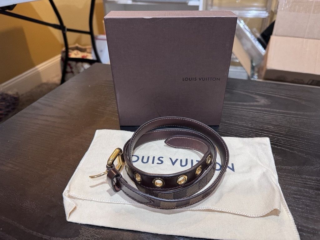 Louis Vuitton Louis Vuitton Damier Ebene Canvas Leather 25mm Belt 90/36 Size ONE SIZE - 3 Thumbnail