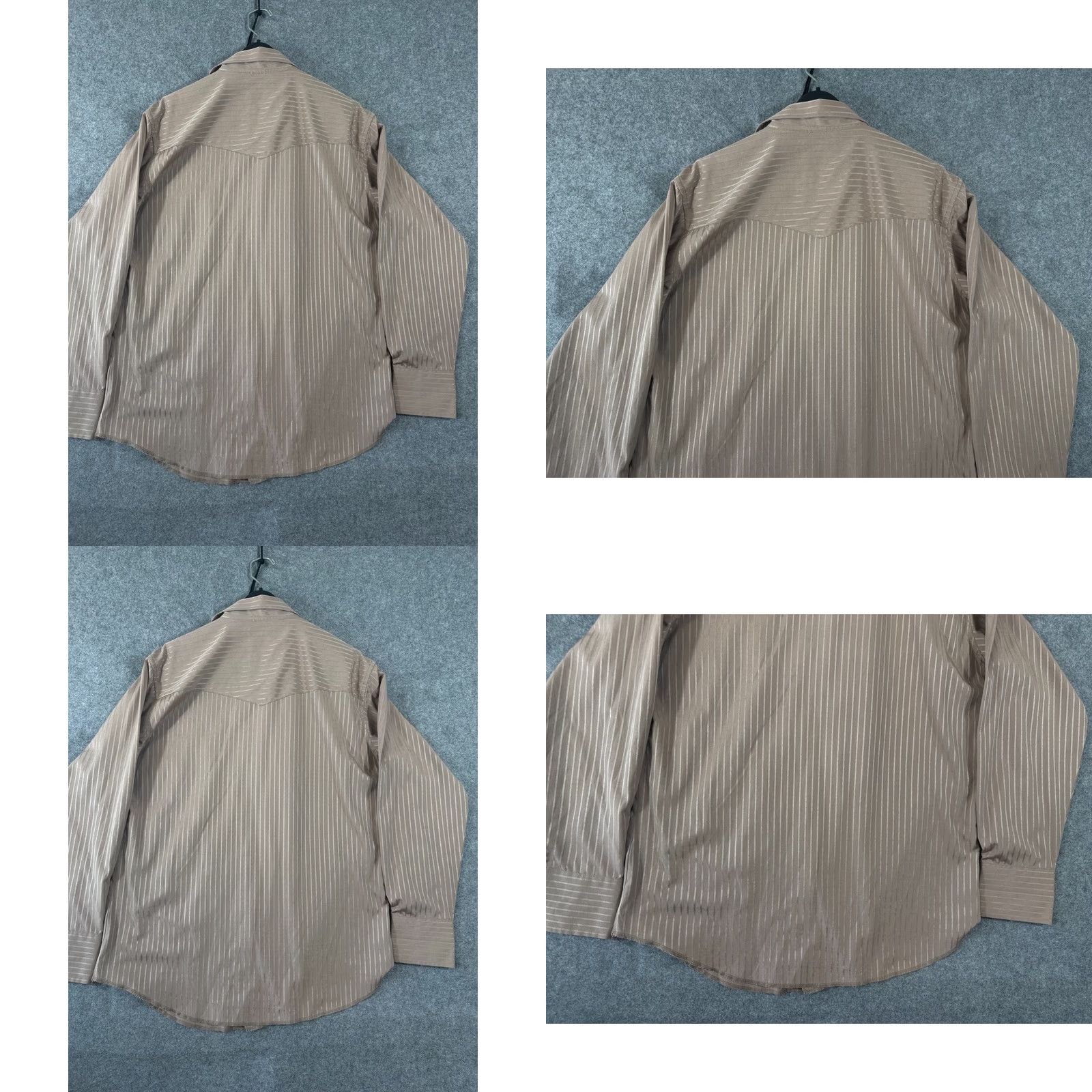 Wrangler VINTAGE Wrangler Western Shirt Mens L Brown Dobby Striped Pearl Snap Front Flap Pocket Long Sleeve Mens Size US L / EU 52-54 / 3 - 8 Thumbnail