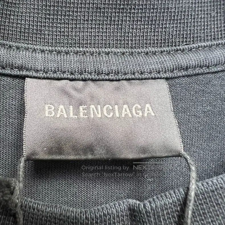 Balenciaga Balenciaga Black Inverted Letter Logo Washed Short Sleeve Size US S / EU 44-46 / 1 - 3 Thumbnail