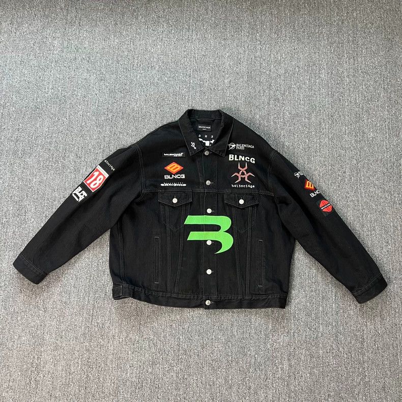 Balenciaga Balenciaga FW21 Embroidered Denim Jacket Size US L / EU 52-54 / 3 - 1 Thumbnail