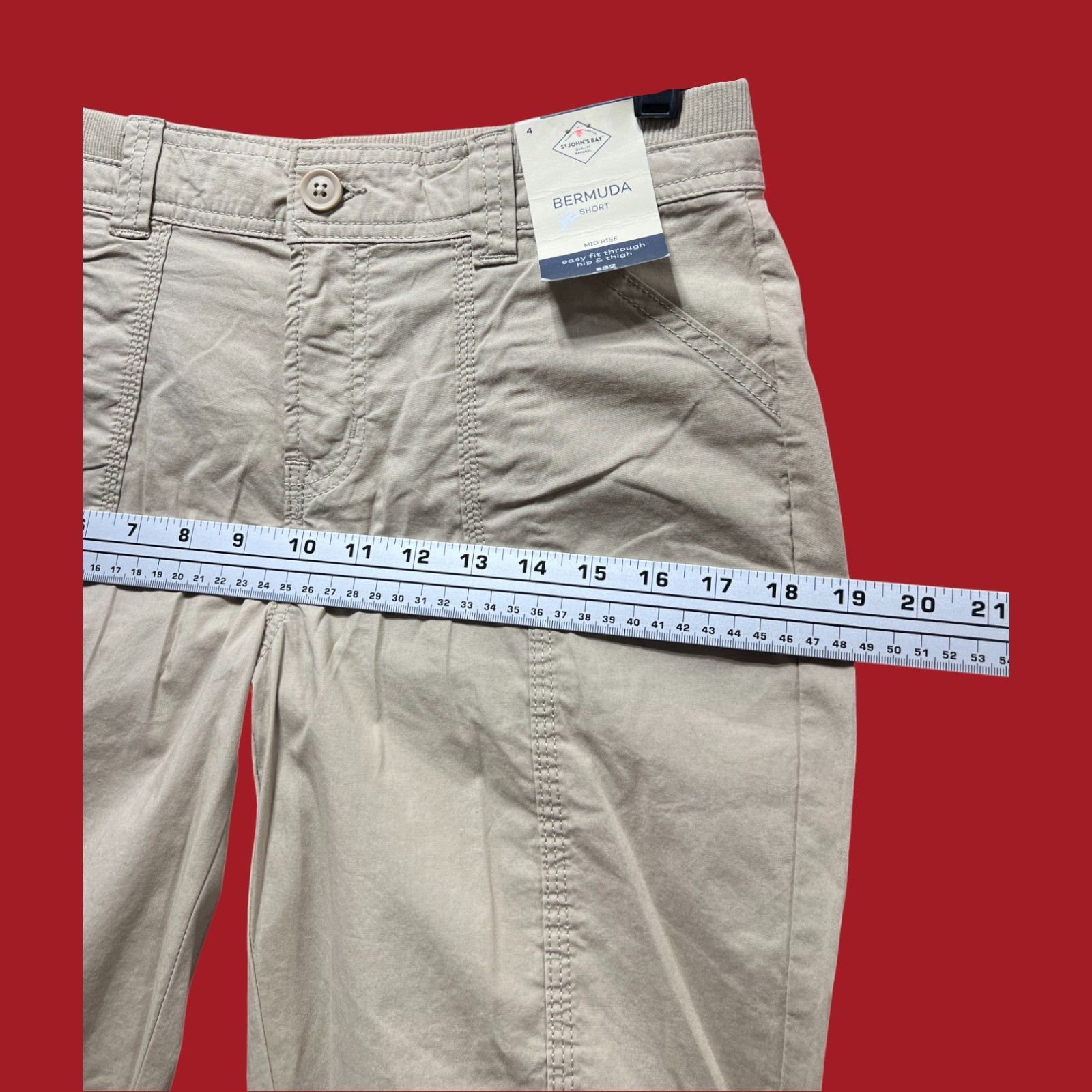 Other St. John's Bay - Women's Mid-Rise Cargo Bermuda Short - Beig Size 27" / US 4 / IT 40 - 6 Thumbnail