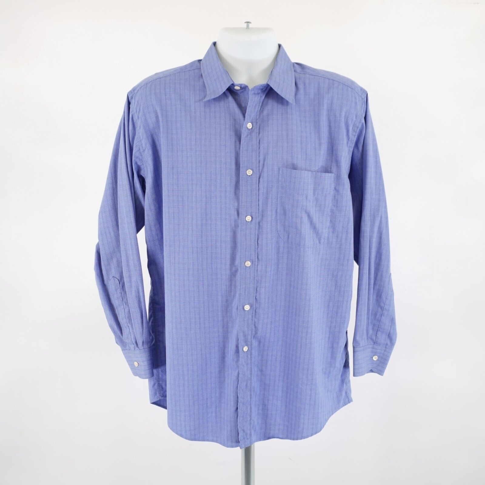 Brooks Brothers Brooks Brothers 16-33 Blue Plaid Collared Dress Shirt Front Size US XL / EU 56 / 4 - 5 Thumbnail