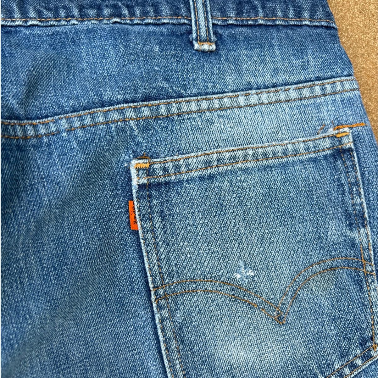 Levi's Vtg 70's Levi's 646 Orange Tab Bellbottom Flare Jeans 39x29 Size US 39 - 8 Thumbnail