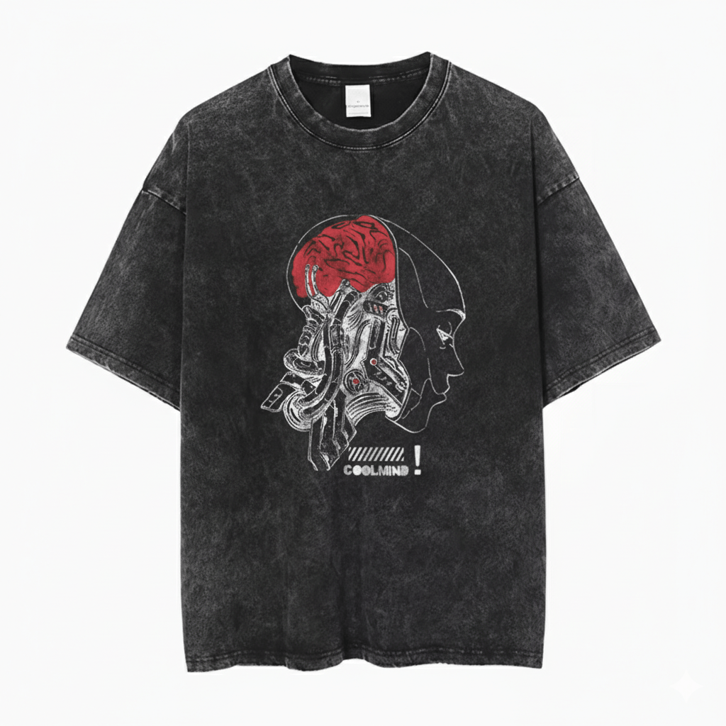 Japanese Brand Y2K Streetwear Retro Robot Head Anime Washed T-Shirt Size US L / EU 52-54 / 3 - 1 Thumbnail