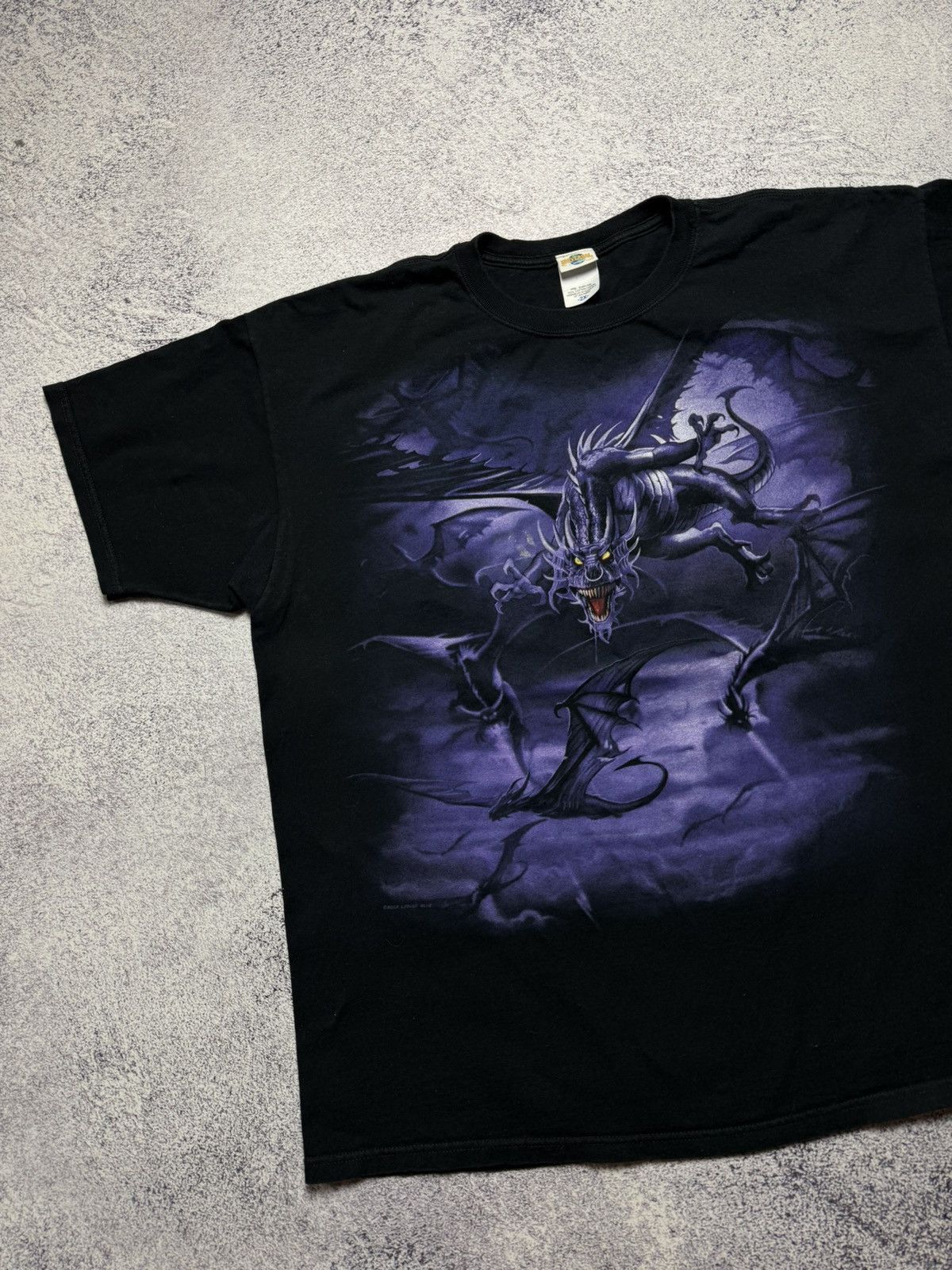 Liquid Blue Vintage 2002 Liquid Blue Dragon T-shirt Cartoon Crazy Tee Size US XXL / EU 58 / 5 - 8 Thumbnail