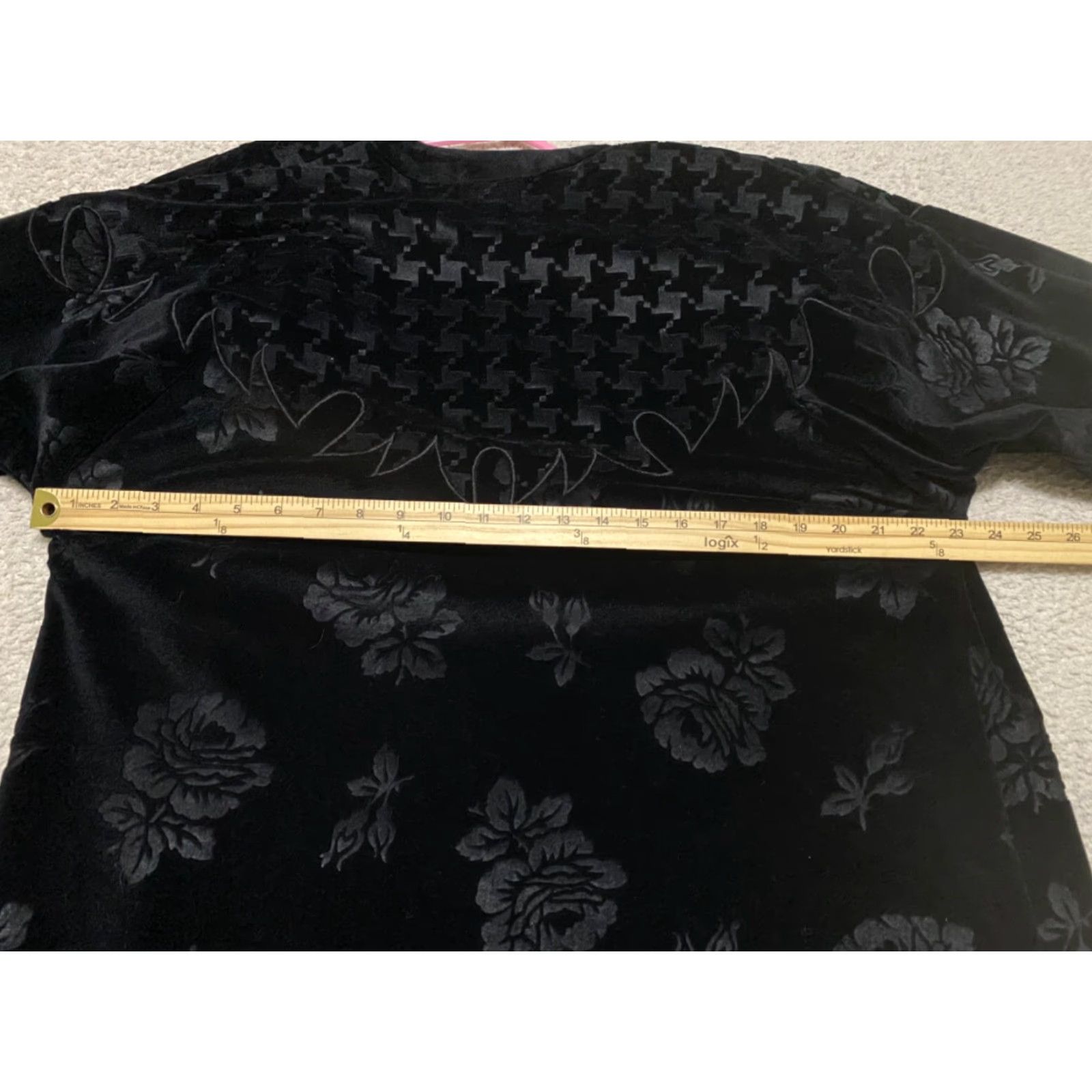 Velvet VINTAGE Diane Freis Womens Large Jacket Black Floral Velvet Burnout Open Front Jacket Size L / US 10 / IT 46 - 7 Thumbnail
