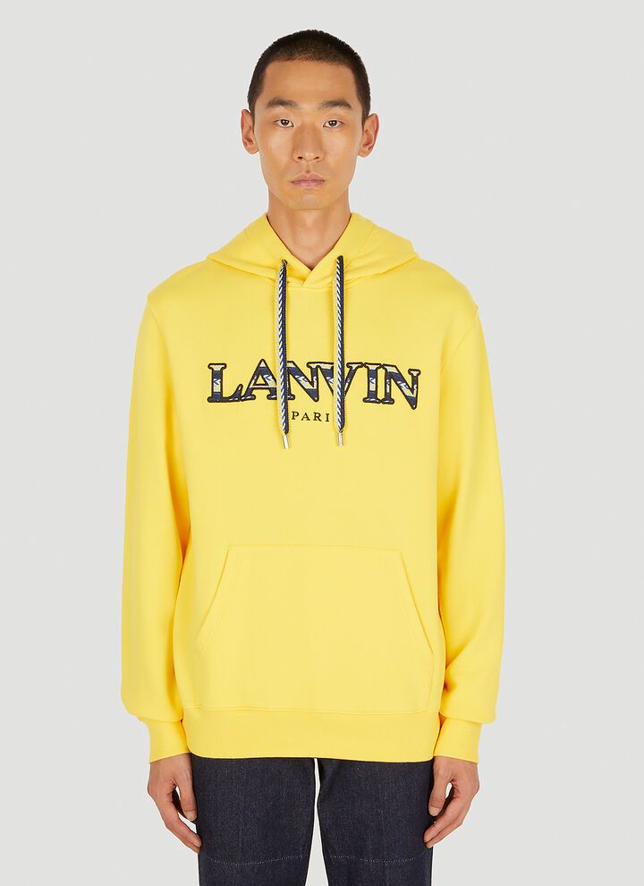 o1w1db11123 Logo Lanvin Paris Hoodie in Yellow