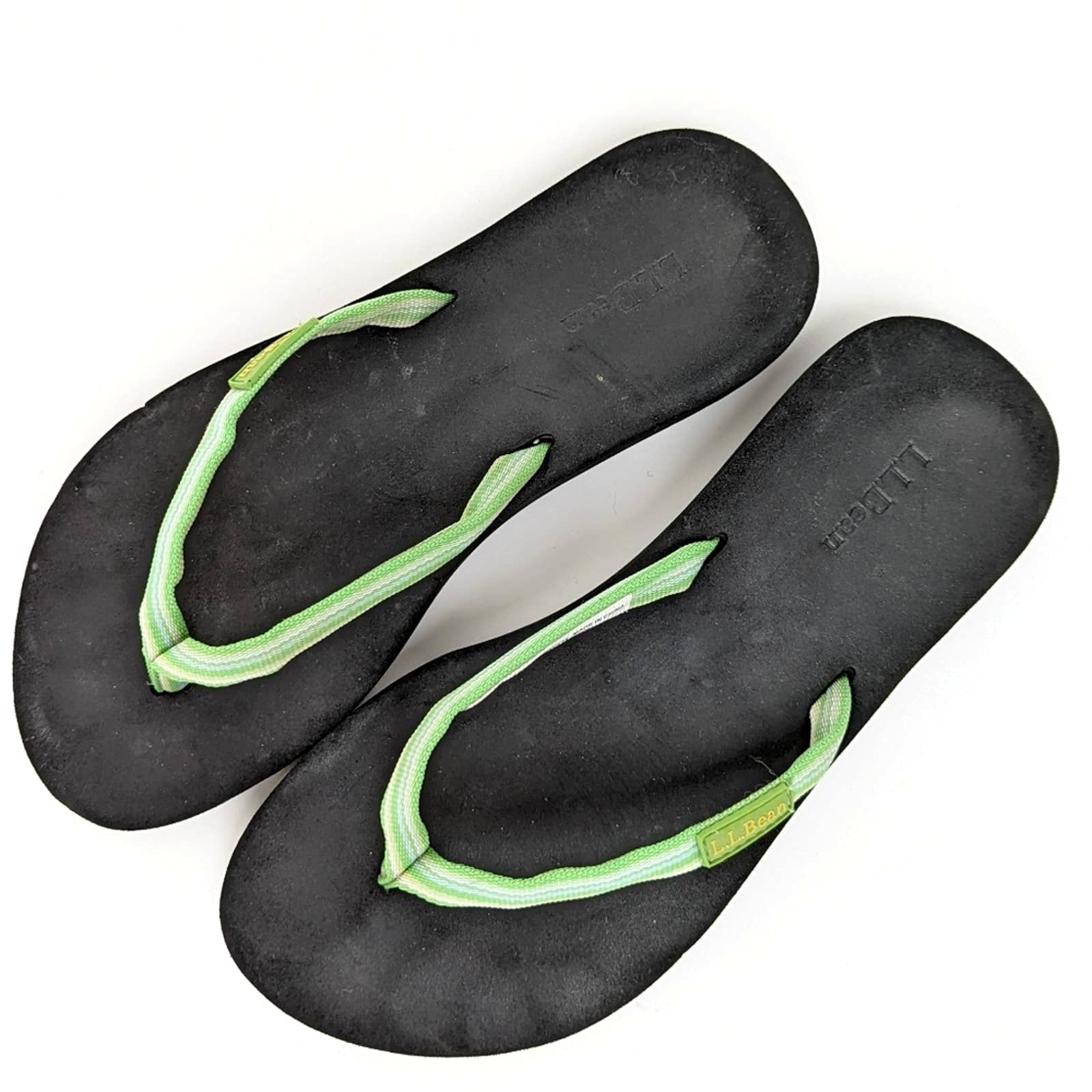 L.L. Bean L.L. Bean Neon Green Flip Flop Sandals - 6 Size US 6 / IT 36 - 1 Thumbnail