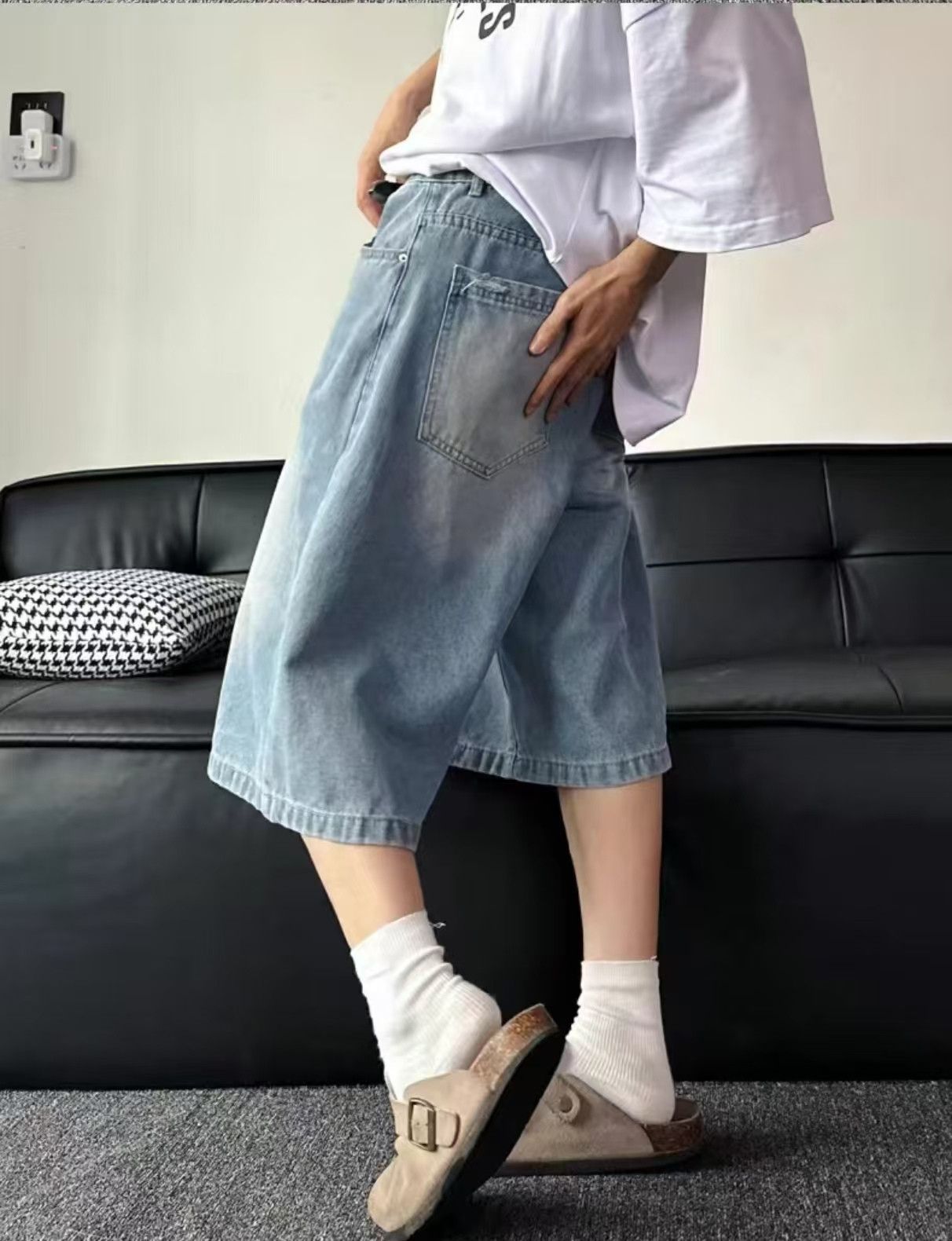 Japanese Brand × Jean Blue Street Fashion Washed Denim Shorts Size US 32 / EU 48 - 4 Thumbnail