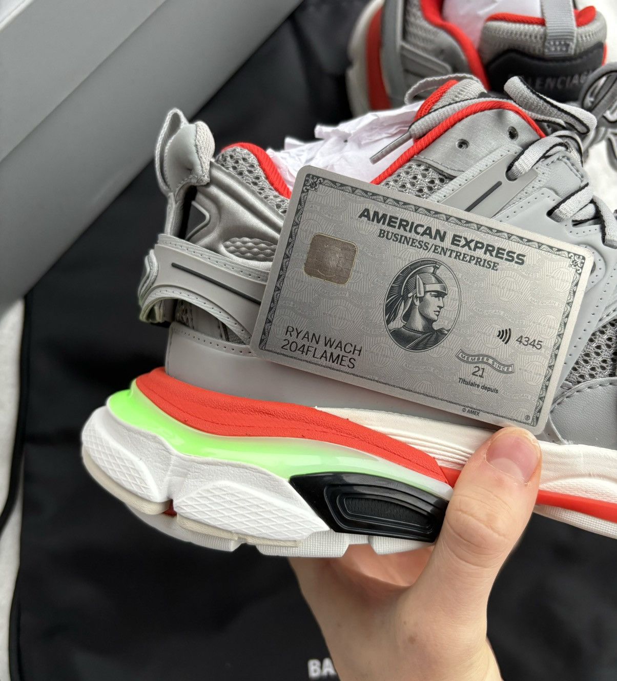 Balenciaga Balenciaga Grey/Orange/White LED Tracks Size US 9 / IT 39 - 5 Thumbnail
