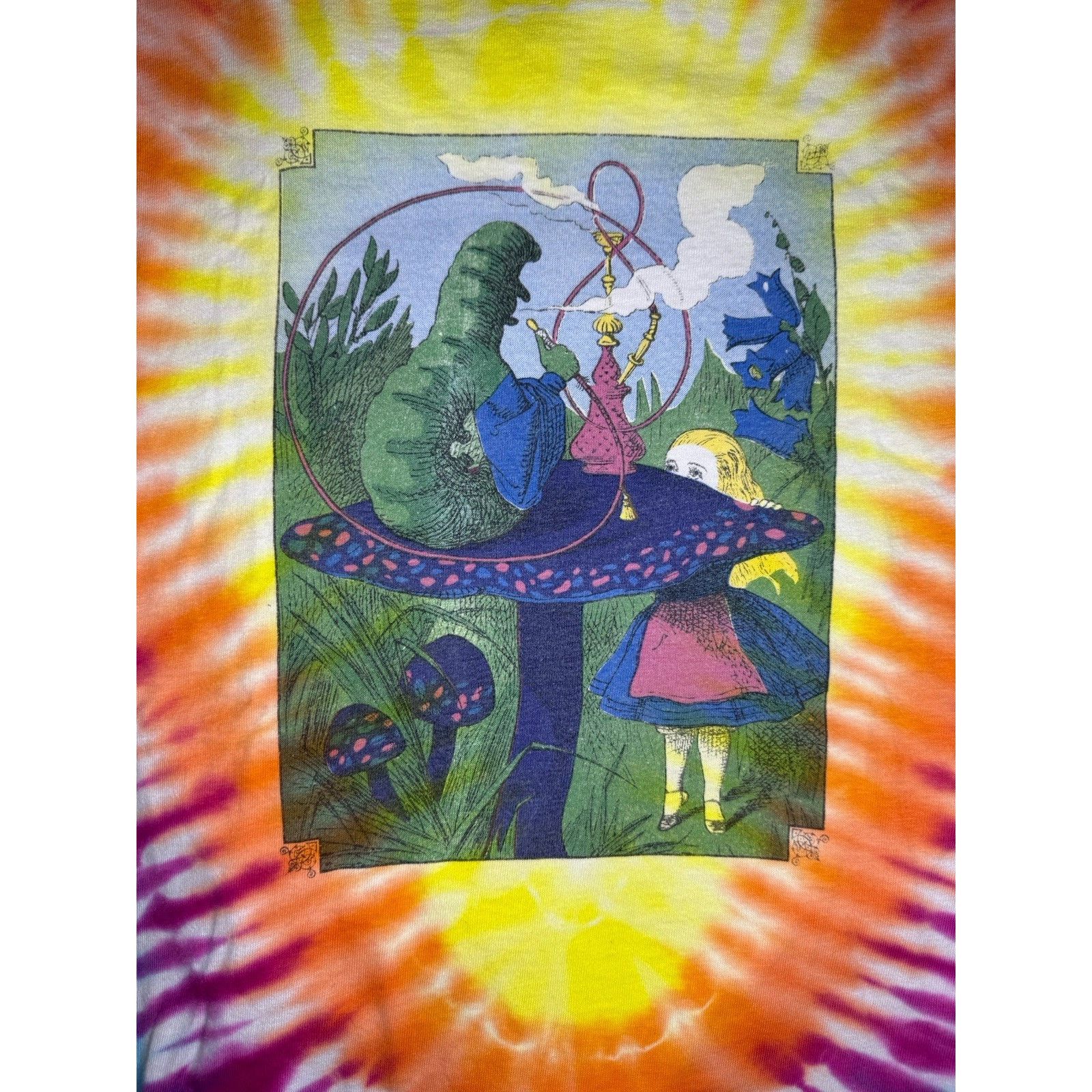 Disney VTG Alice In Wonderland Caterpillar Tie Dye T Shirt Mens M Size US M / EU 48-50 / 2 - 5 Thumbnail