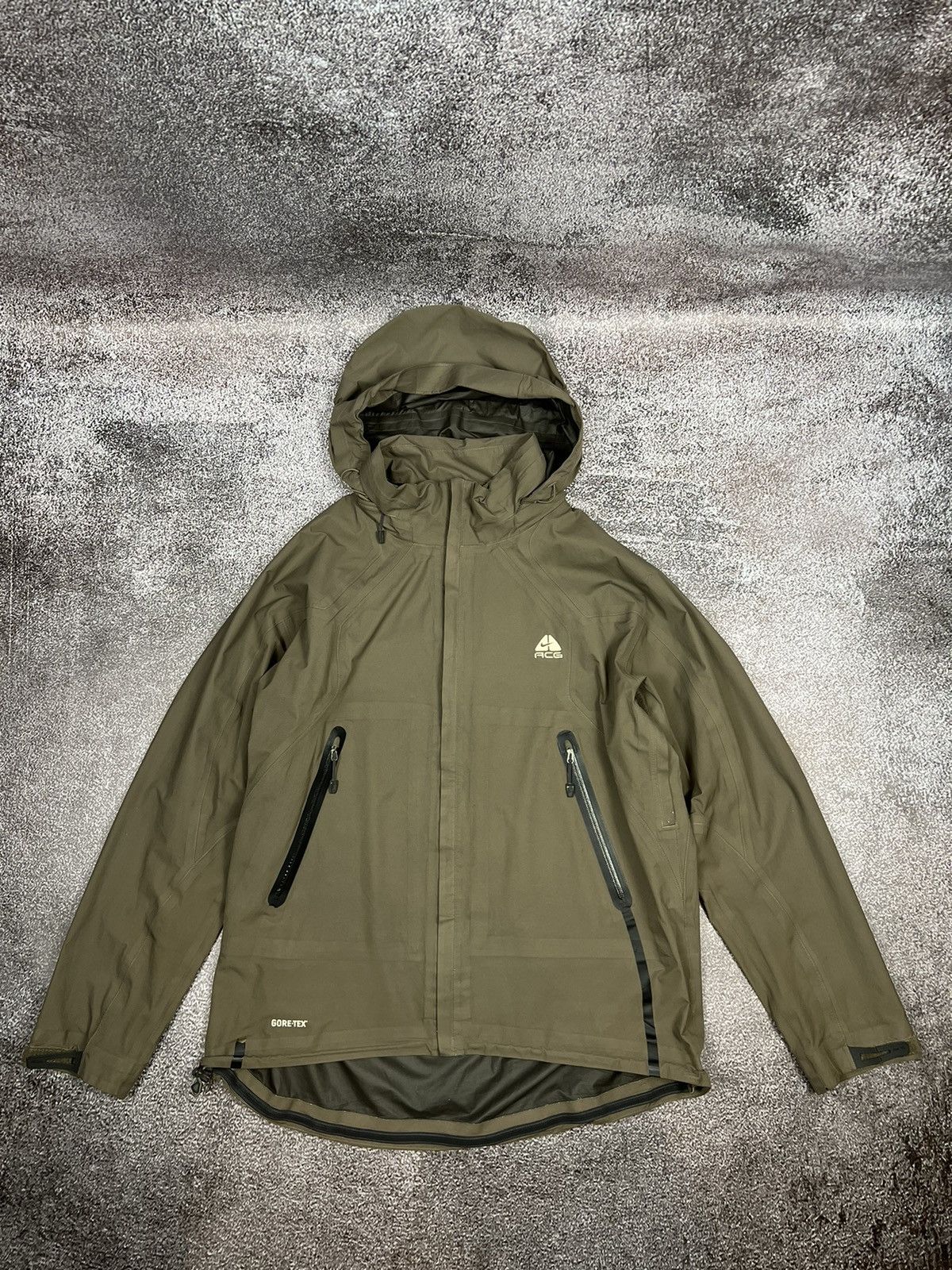 image of Goretex x Nike Acg Brown Gore-Tex Outdoor Gorpcore Jacket Raincoat, Men's (Size 2XL)