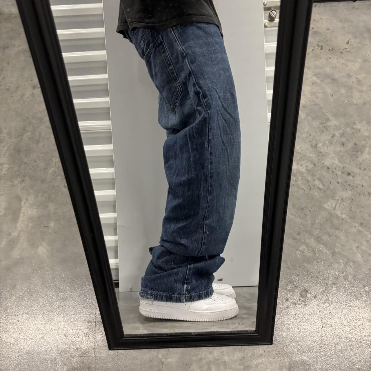 Japanese Brand × Vintage Vintage Y2K Baggy Dark Wash Loose Skater Style Denim Jeans! Size US 33 - 2 Thumbnail
