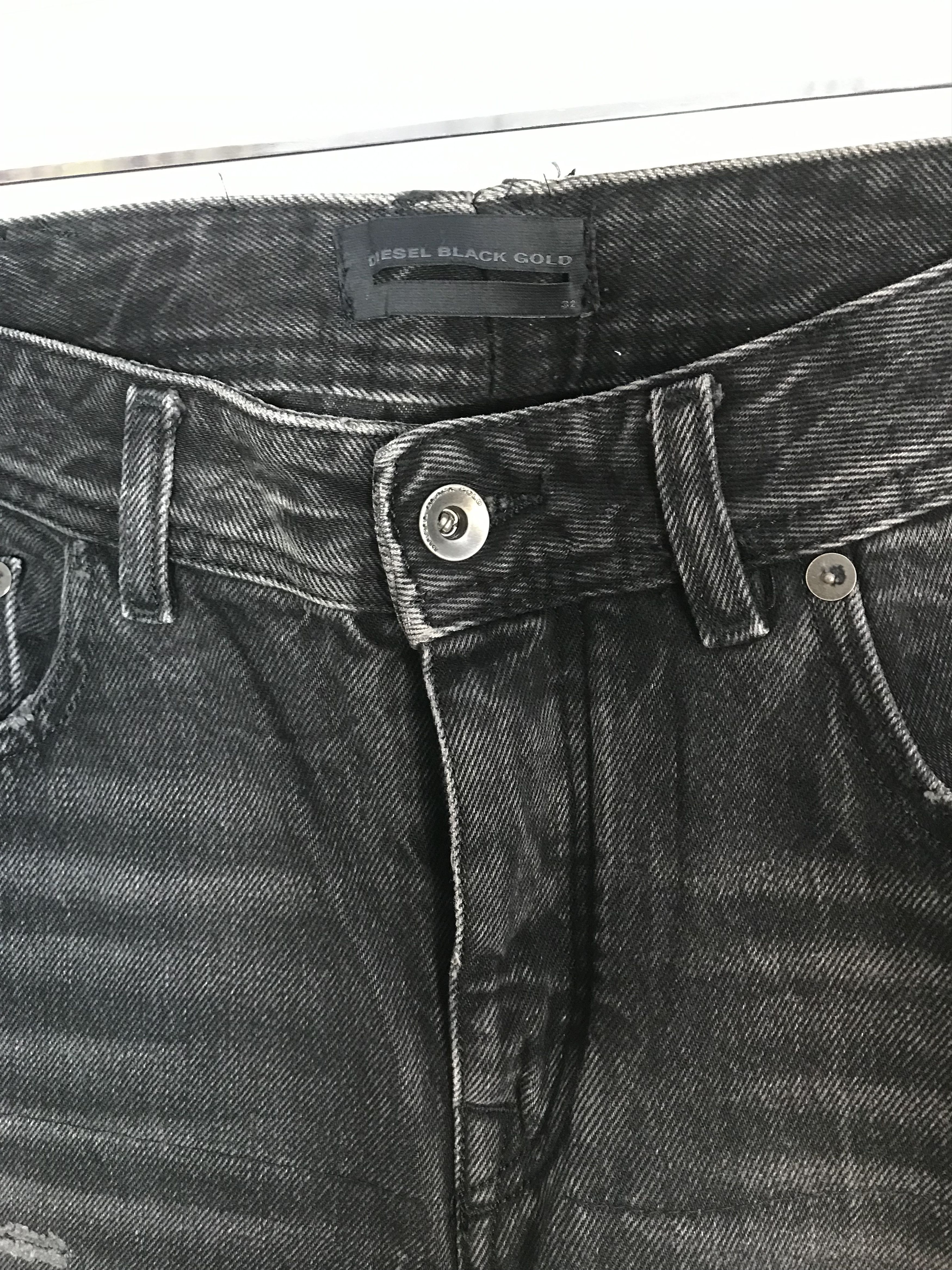 Diesel Diesel Black Gold Denim Black Distressed Denim Skinny Cut Size US 34 / EU 50 - 5 Thumbnail