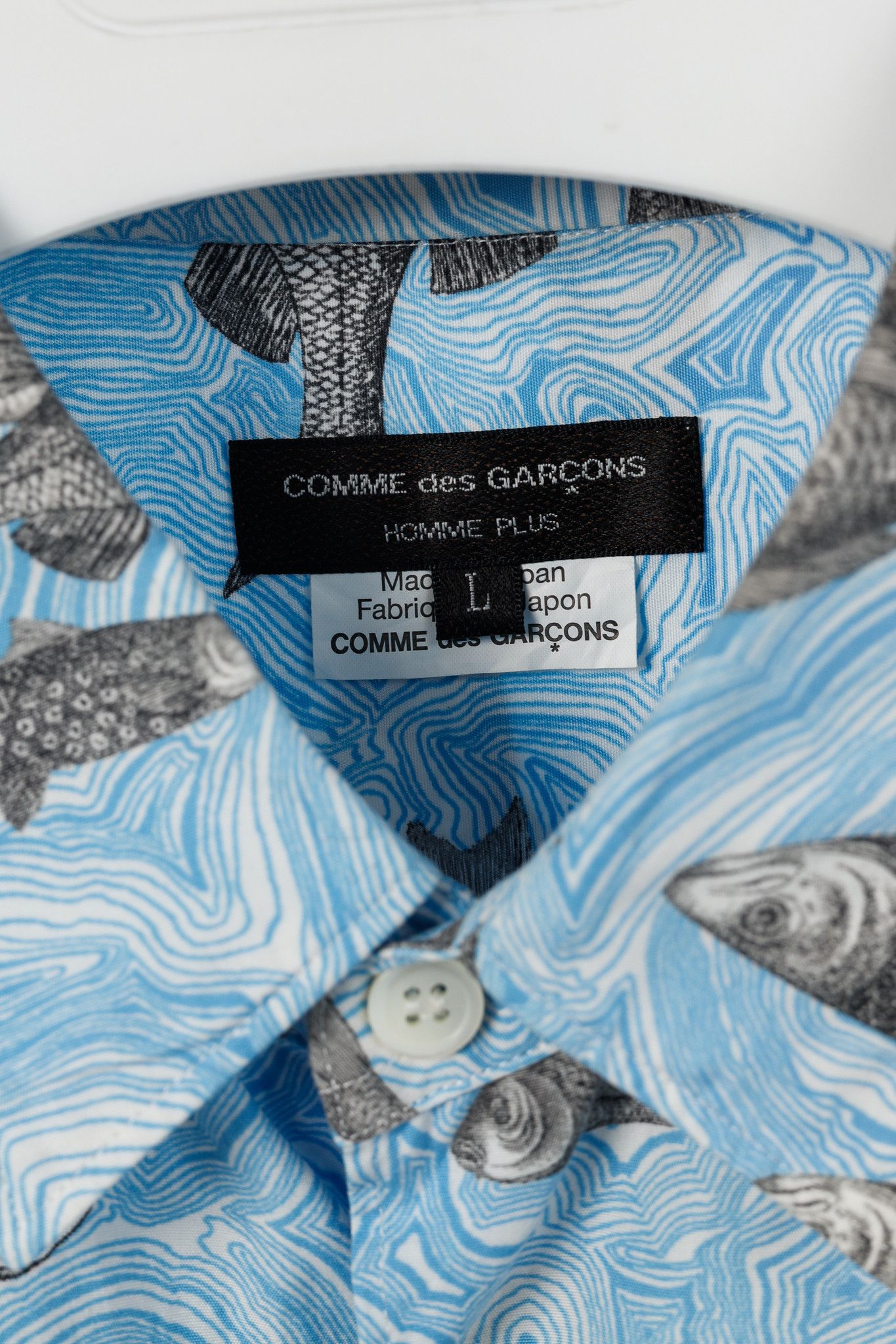 Comme des Garcons Homme Plus Comme des Garcons Homme Plus SS/17 Fish-Print Cotton Shirt Size US L / EU 52-54 / 3 - 4 Thumbnail