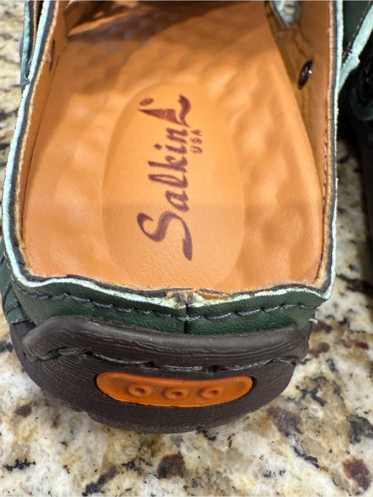 Other Salkin leather green slip on comfort shoe sling back SZ 39 Size US 7.5 / IT 37.5 - 10 Thumbnail