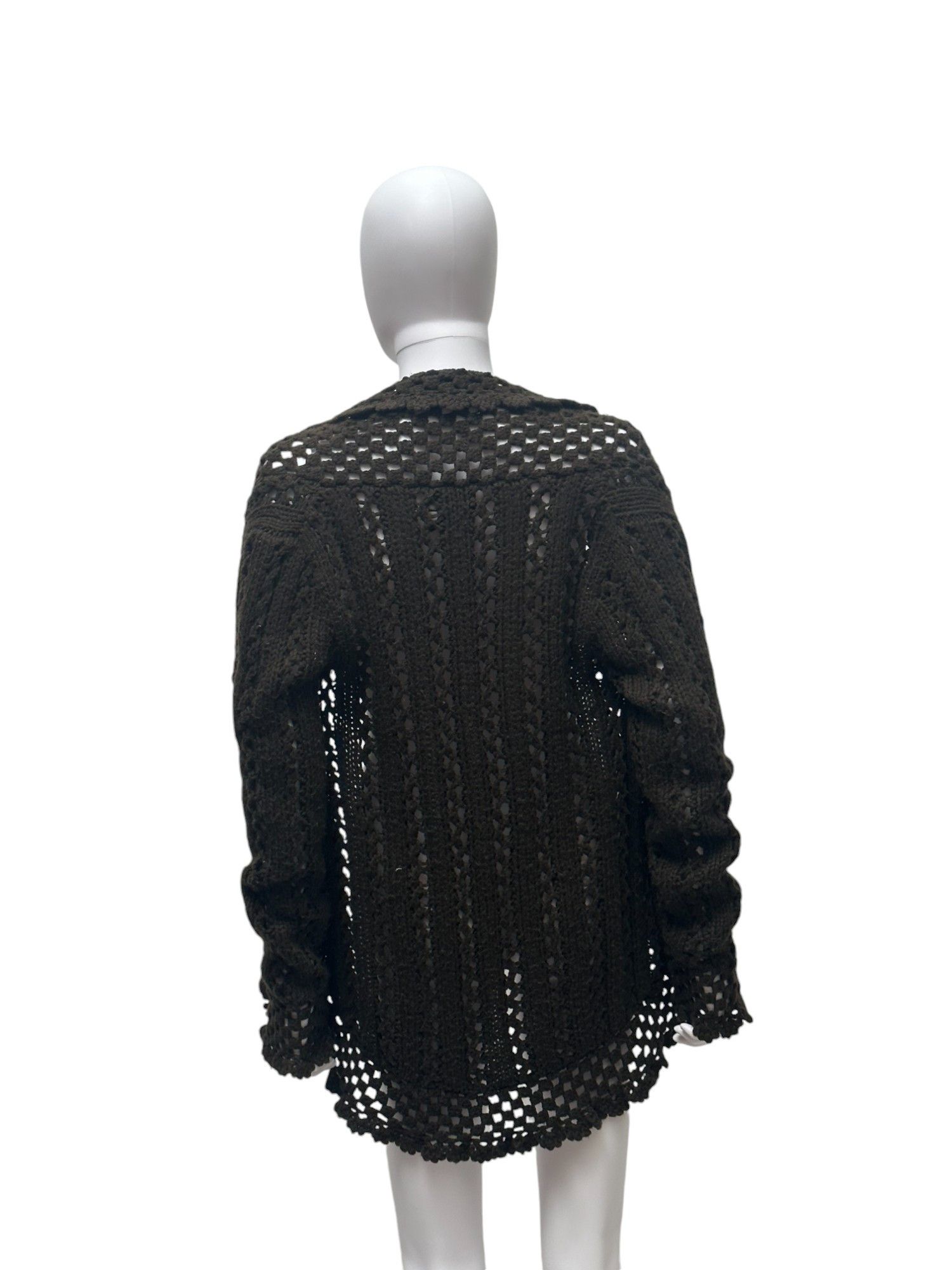 Jean Paul Gaultier Knitted Brown Cardigan Size ONE SIZE - 4 Thumbnail