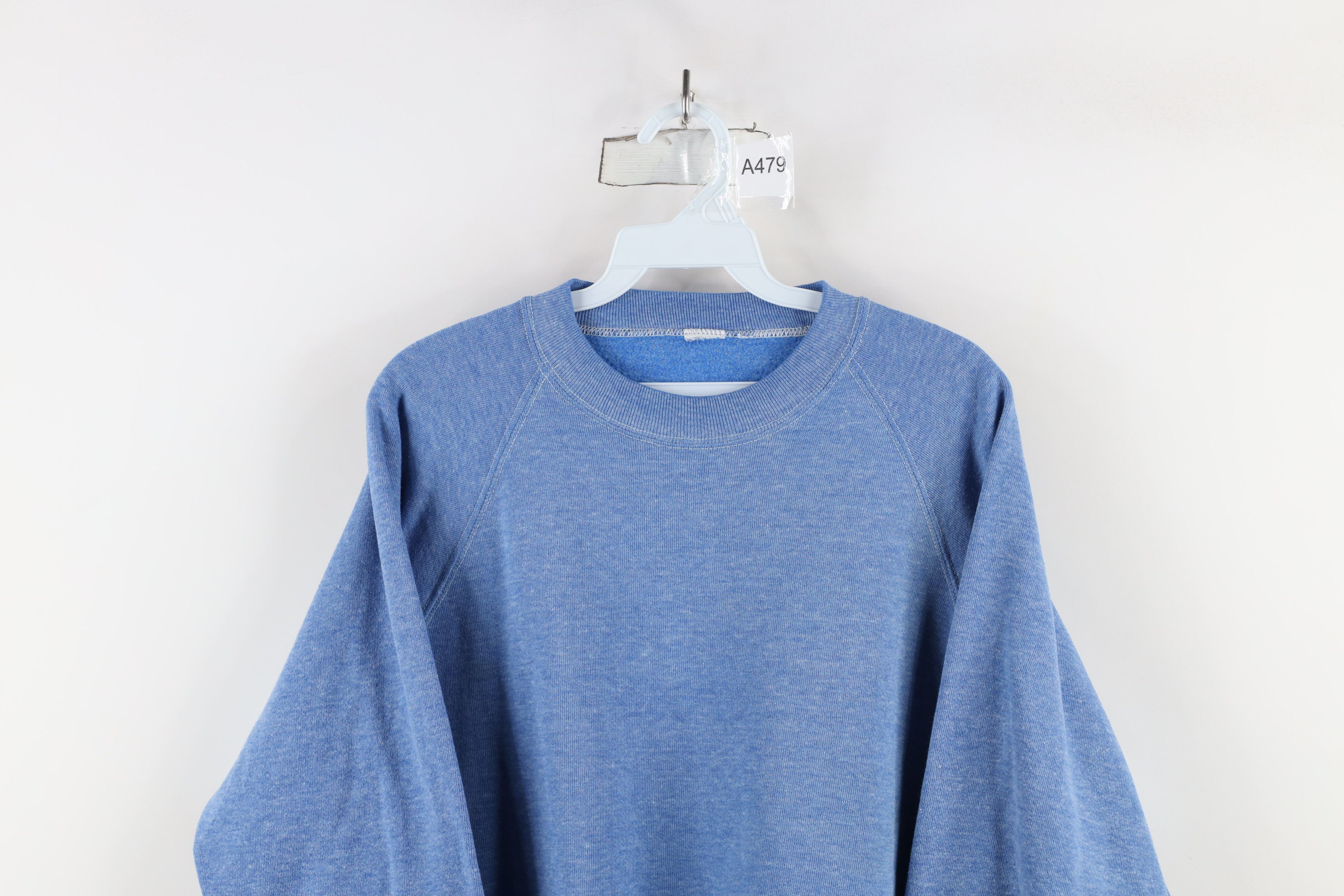 Vintage Vintage 70s Streetwear Boxy Fit Sweatshirt Heather Blue USA Size US M / EU 48-50 / 2 - 2 Thumbnail