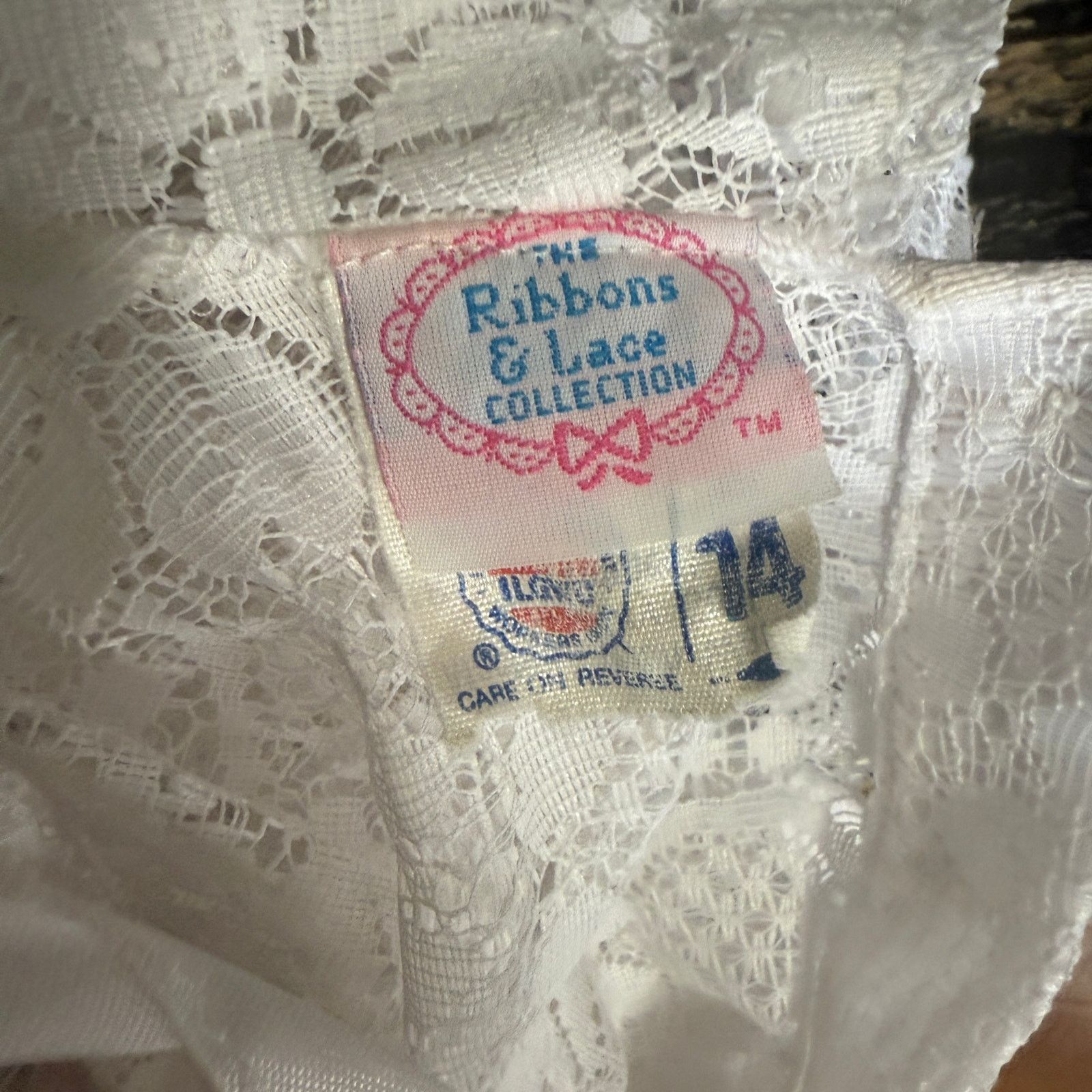 Vintage Vintage 1980s White Lace Dress Girls Large 14 or Women's XS Size XS / US 0-2 / IT 36-38 - 5 Thumbnail