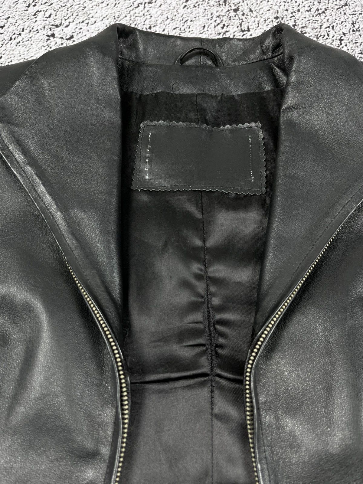 Leather Vintage Y2K Leather elongated avant garde jacket blazer Size M / US 6-8 / IT 42-44 - 6 Thumbnail