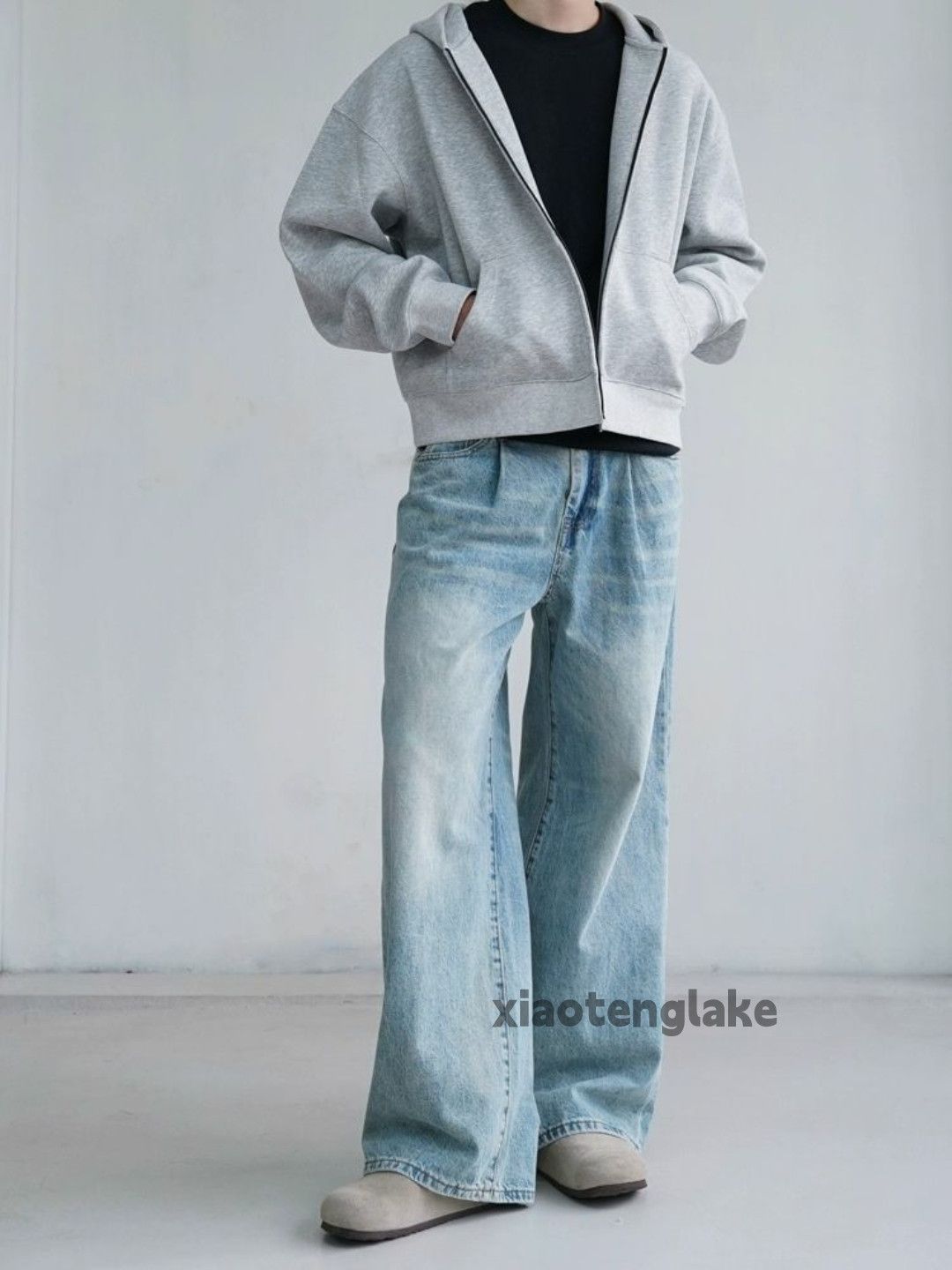Jean × Vintage washed faded cleanfit yuppie loose baggy flared jeans Size US 28 / EU 44 - 2 Thumbnail