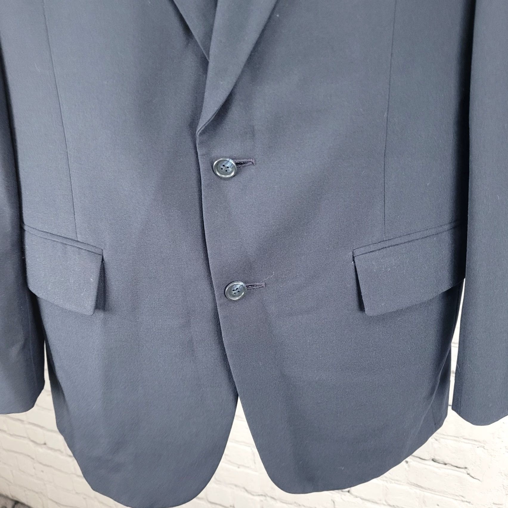 Vintage VINTAGE Pietro Rossi Blazer Suit Coat Navy 2 Button Vented Notch Sport Coat Men 39 Size 40R - 7 Thumbnail