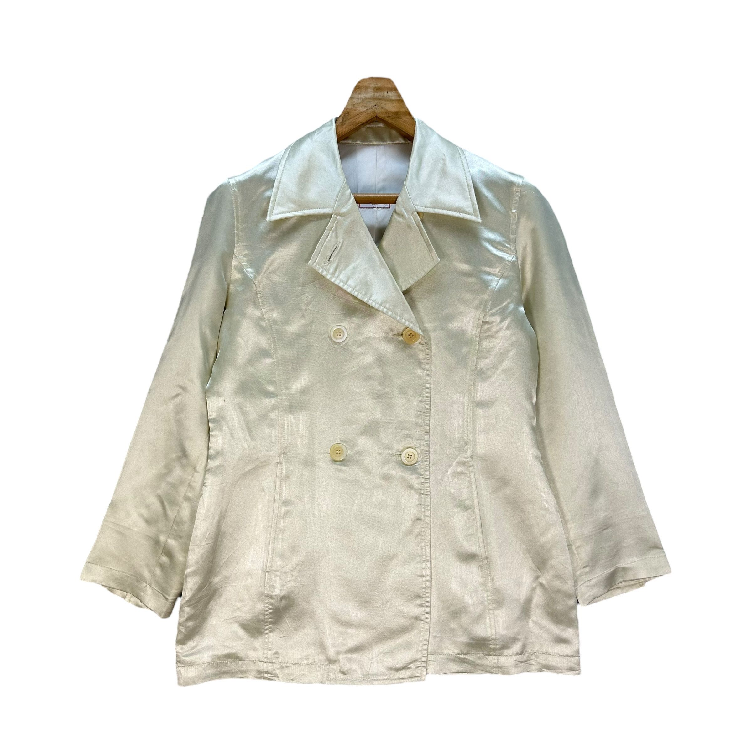 Max & Co. active Double Breasted Coat Shiny Cream #A56-1286